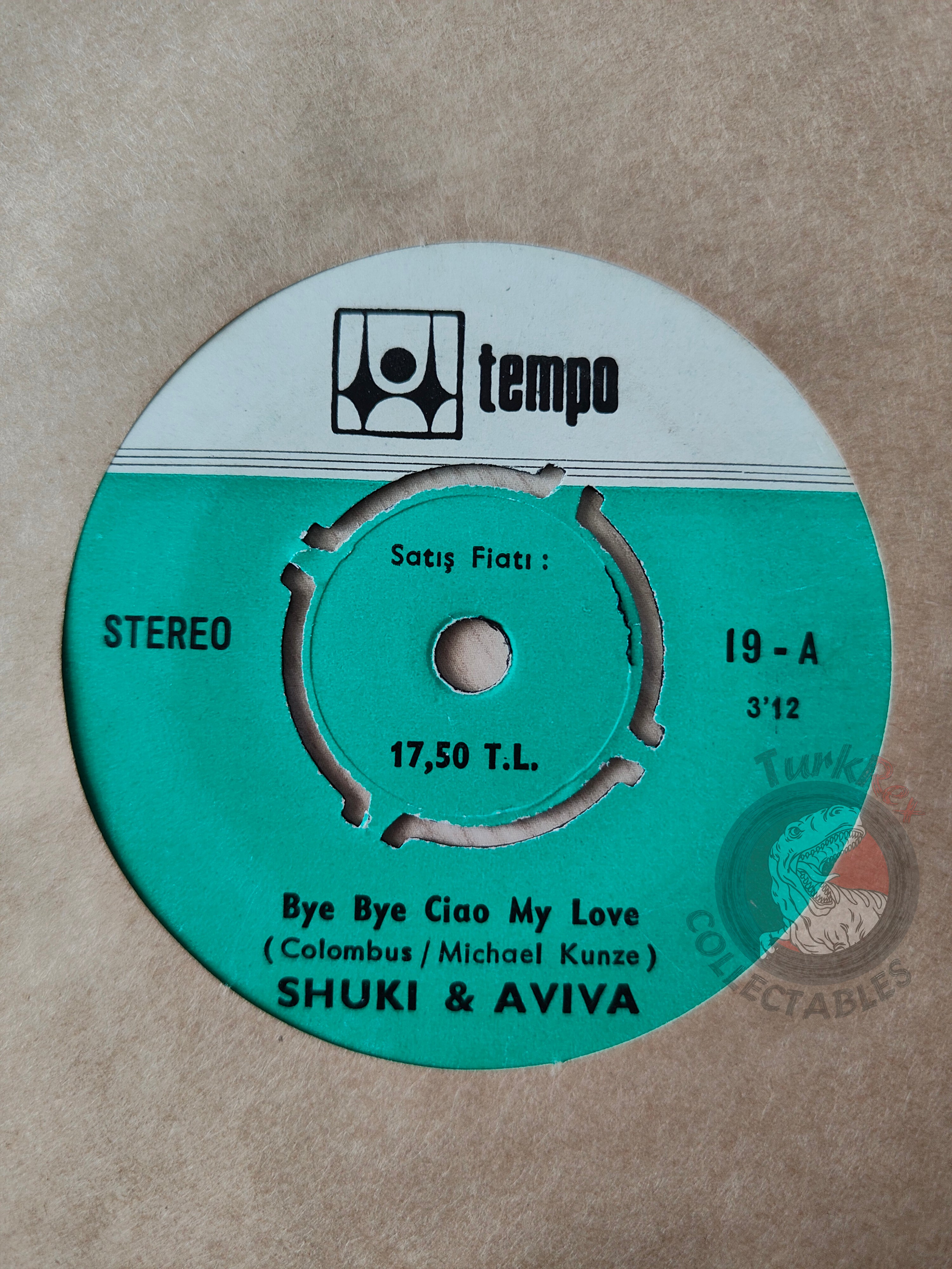 Shuky & Aviva – Bye Bye Ciao My Love 7" Turkish Pressing Vinyl Turkey Edition