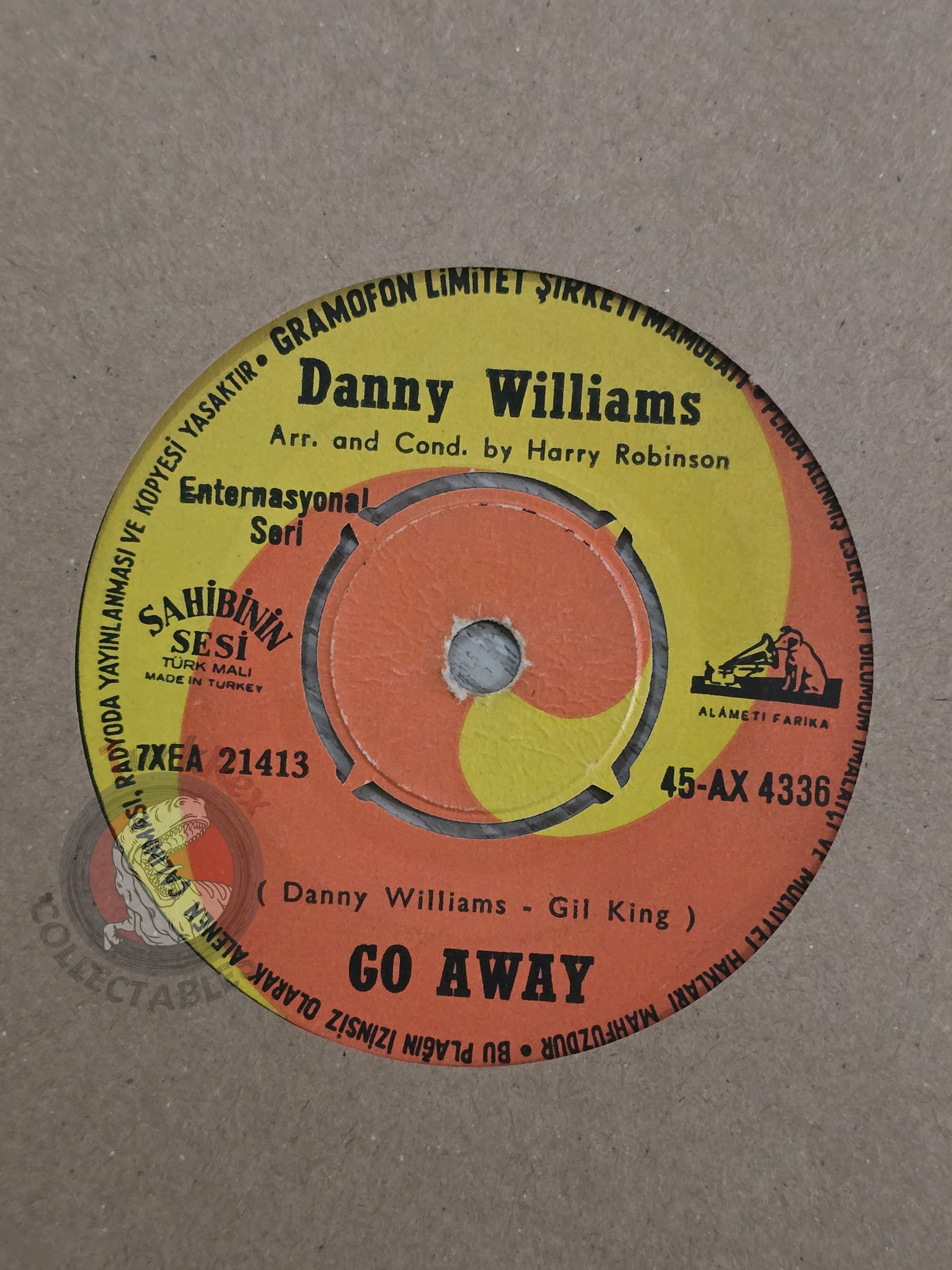 Danny Williams – Go Away / Masquerade 7" Turkish Pressing Vinyl Turkey Edition