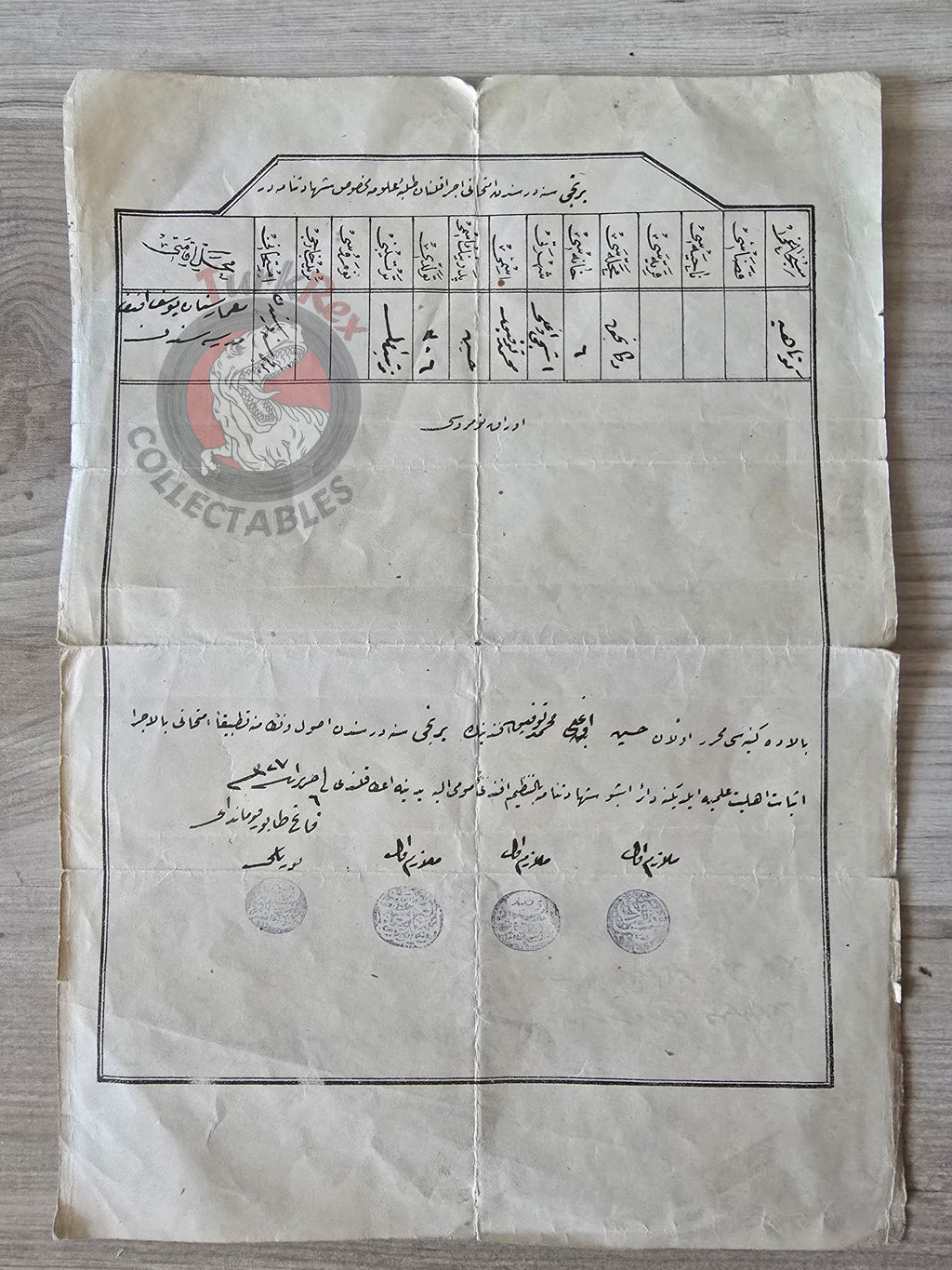 Ottoman 1911 Student Certificate of Examination and Military Service Defermet Army Istanbul WW1