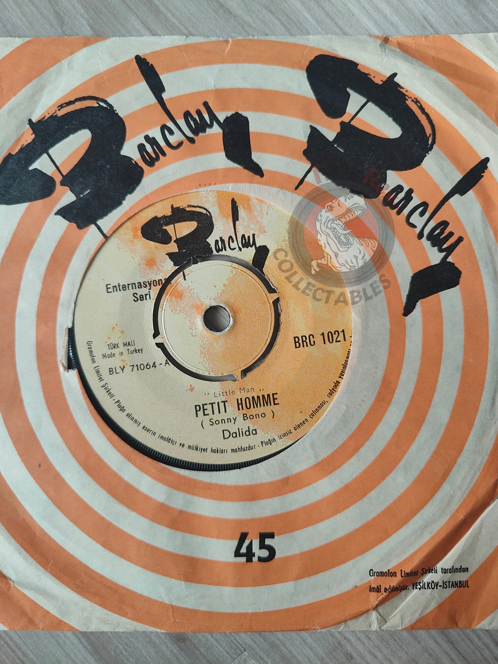 Dalida – Petit Homme 7" Turkish Pressing Vinyl Turkey Edition