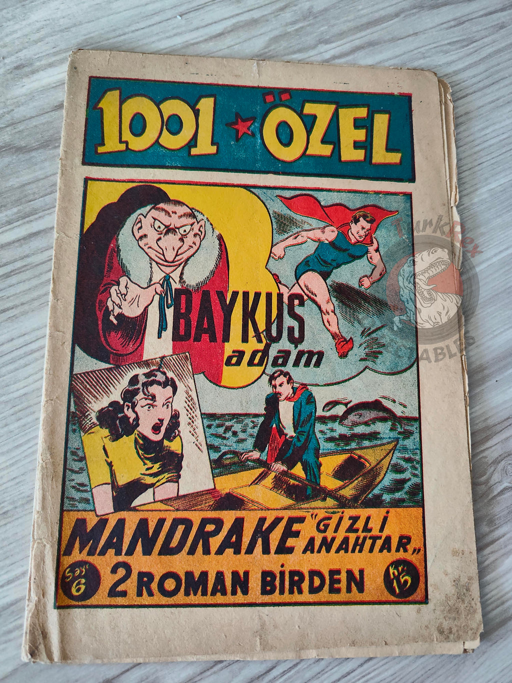 1001 Özel #6 1950 Mandrake the Magician Turkish Comic Mag Turkey