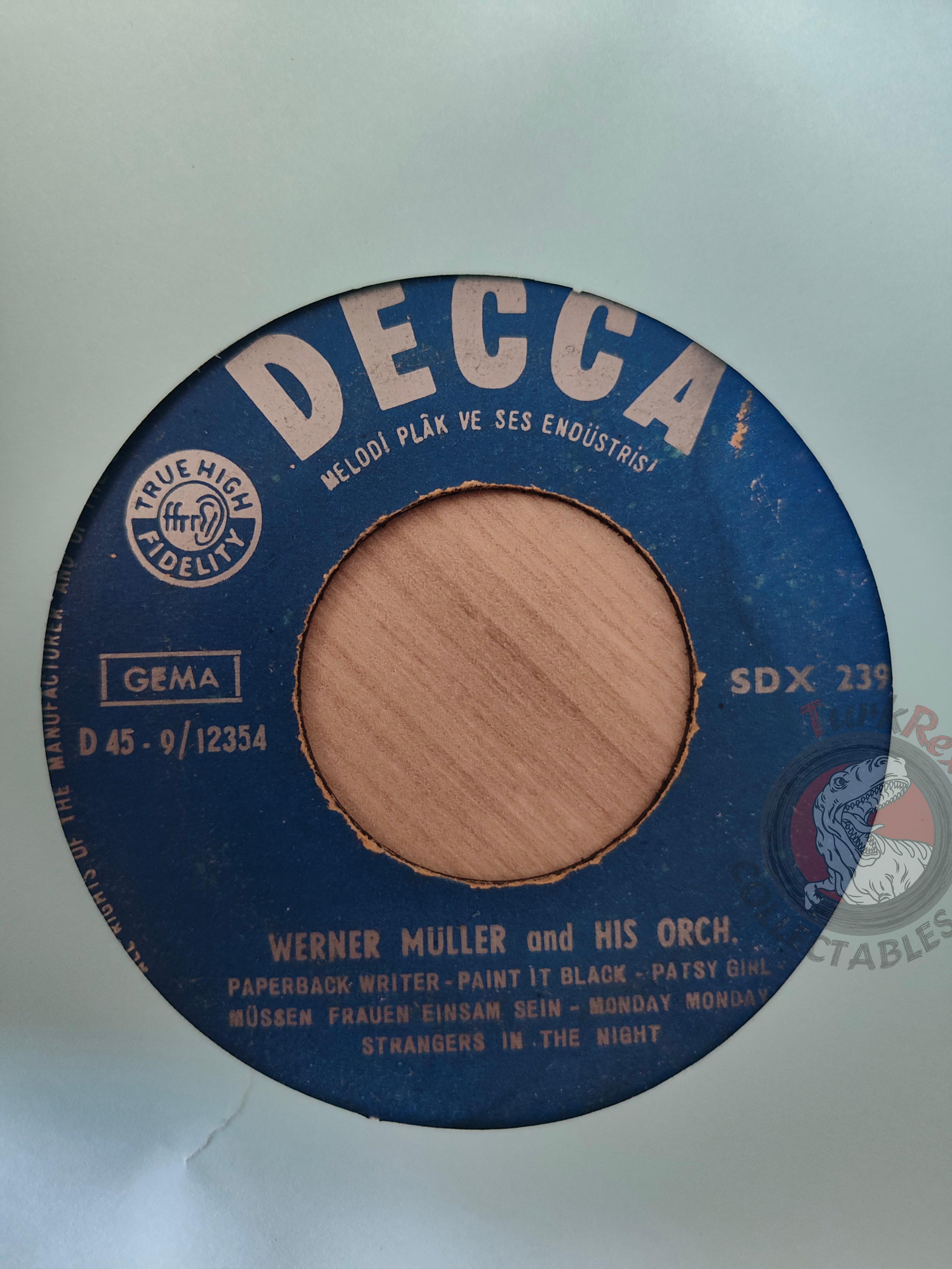 Werner Müller And His Orch. – Paperback Writer 7" Turkish Pressing Vinyl Turkey Edition