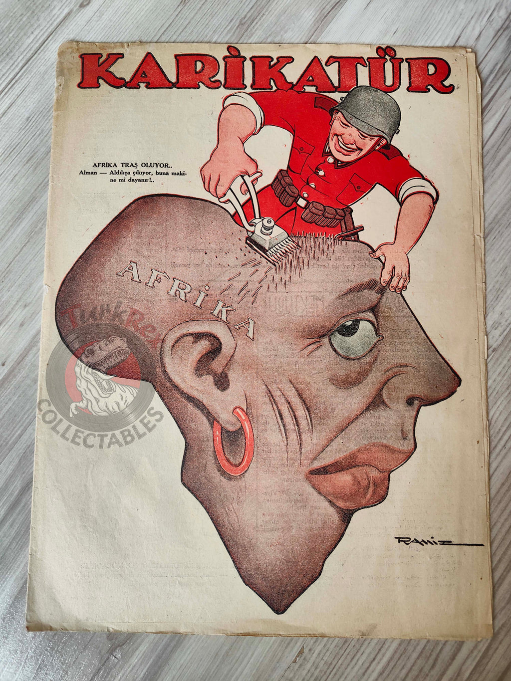 Karikatür 1942 Humor Magazine Turkish Turkey Africa WW2 era Egypt War German Soldier