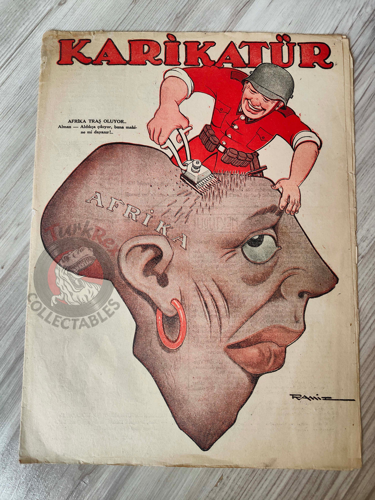 Karikatür 1942 Humor Magazine Turkish Turkey Africa WW2 era Egypt War German Soldier