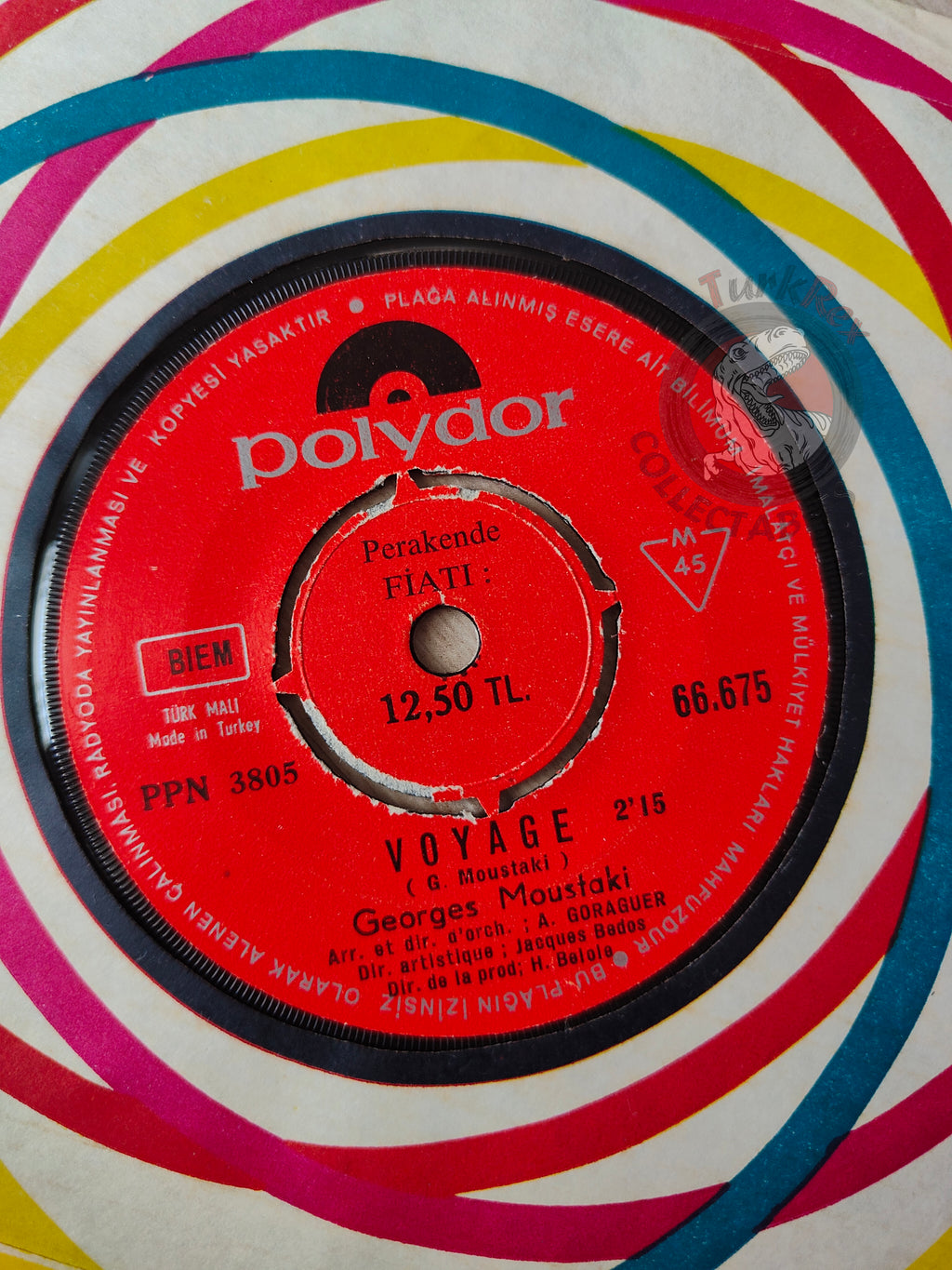 Georges Moustaki – Le Métèque 7" Turkish Pressing Vinyl Turkey Edition