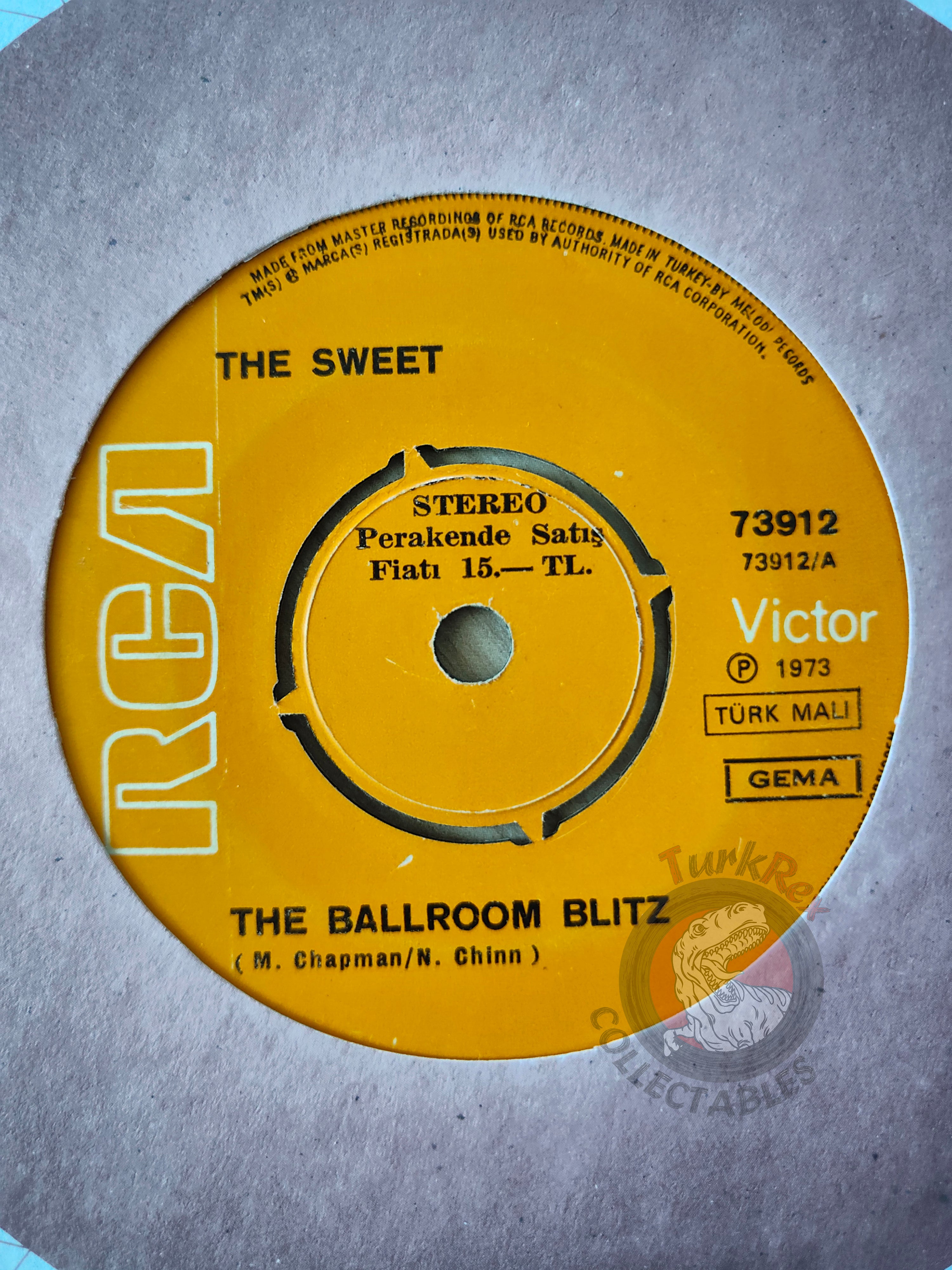 The Sweet – The Ballroom Blitz 7" Turkish Pressing Vinyl Turkey Edition
