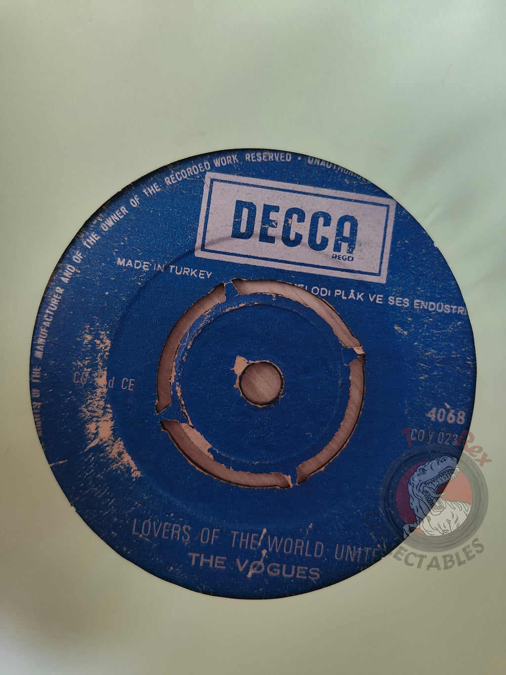 The Vogues – Lovers Of The World Unite 7" Turkish Pressing Vinyl Turkey Edition