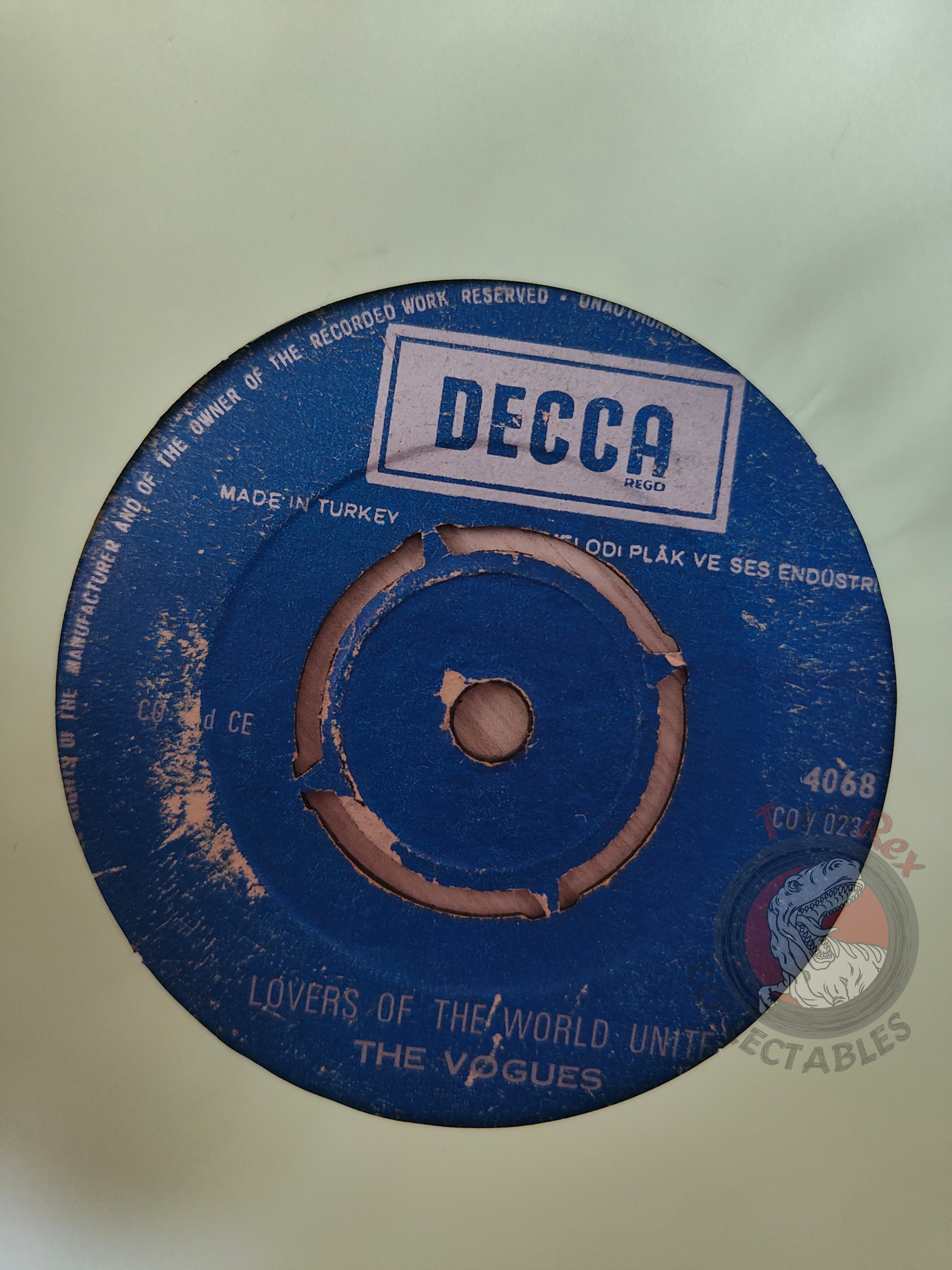The Vogues – Lovers Of The World Unite 7" Turkish Pressing Vinyl Turkey Edition