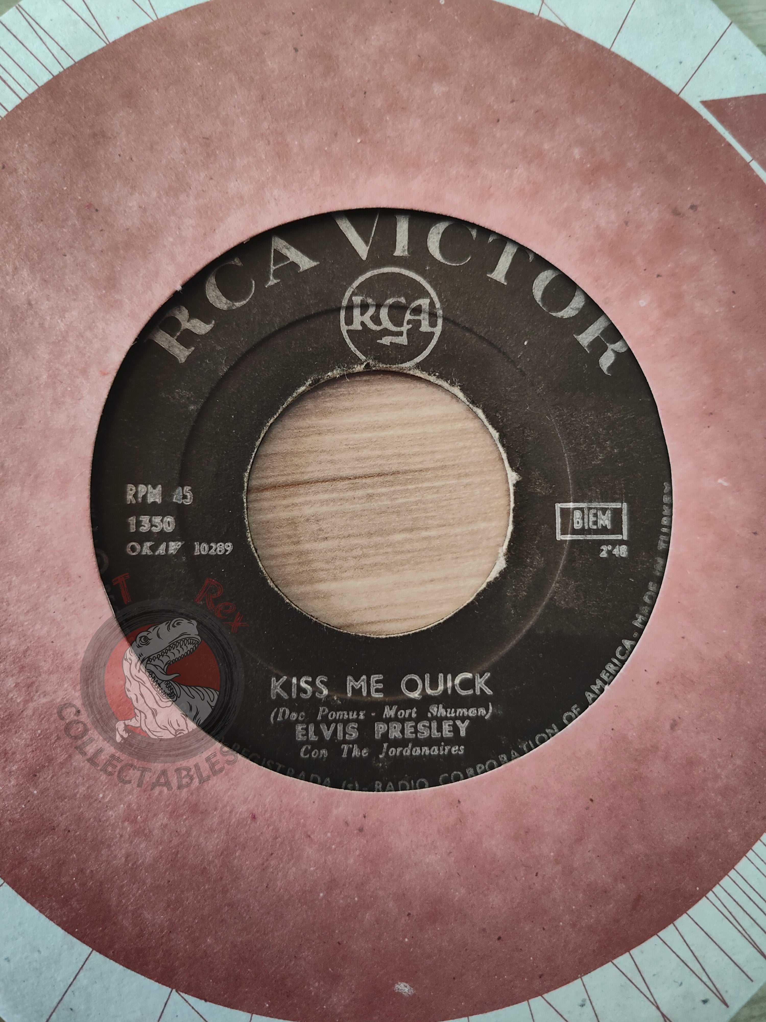 Elvis Presley Con The Jordanaires – Kiss Me Quick 7" Turkish Pressing Vinyl Turkey Edition 2