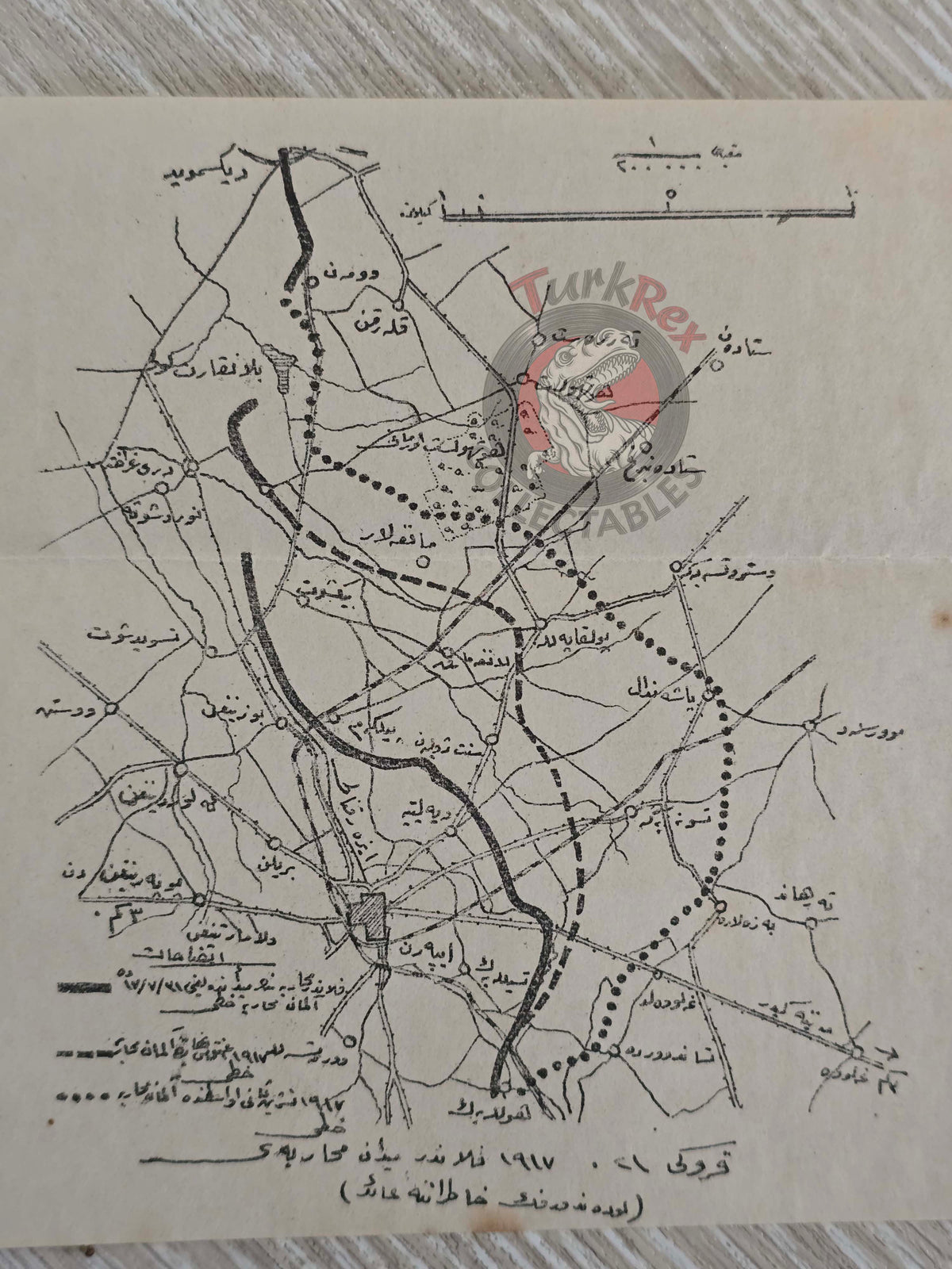 Ottoman Military Map of the Third Battle of Flanders Passchendaele WW1 Empire 1920s France War Belgium