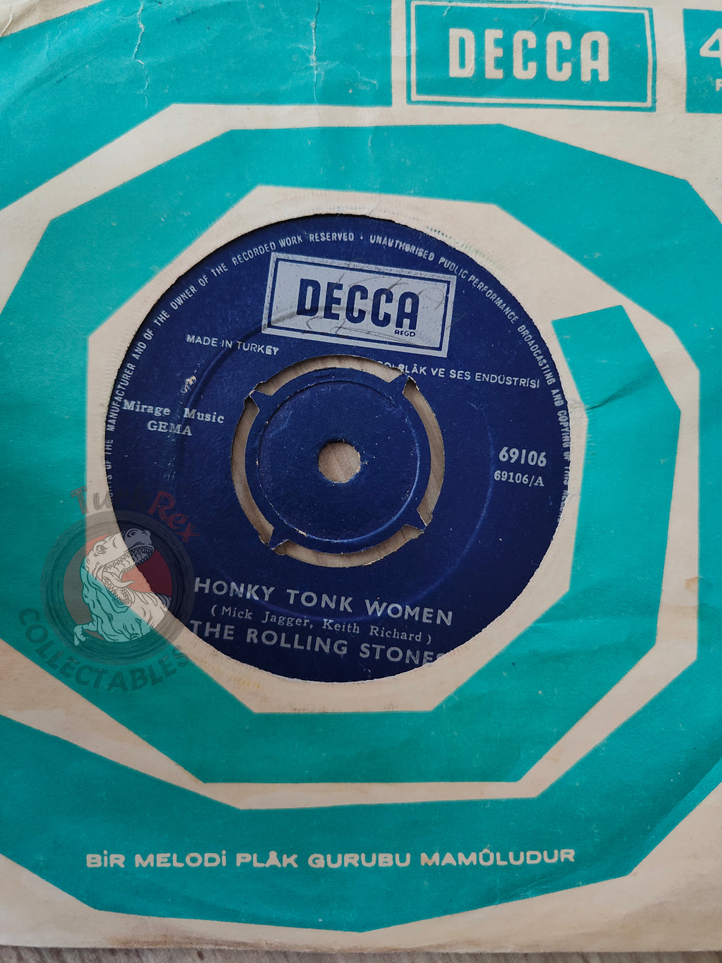 The Rolling Stones – Honky Tonk Women 7" Turkish Pressing Vinyl Turkey Edition