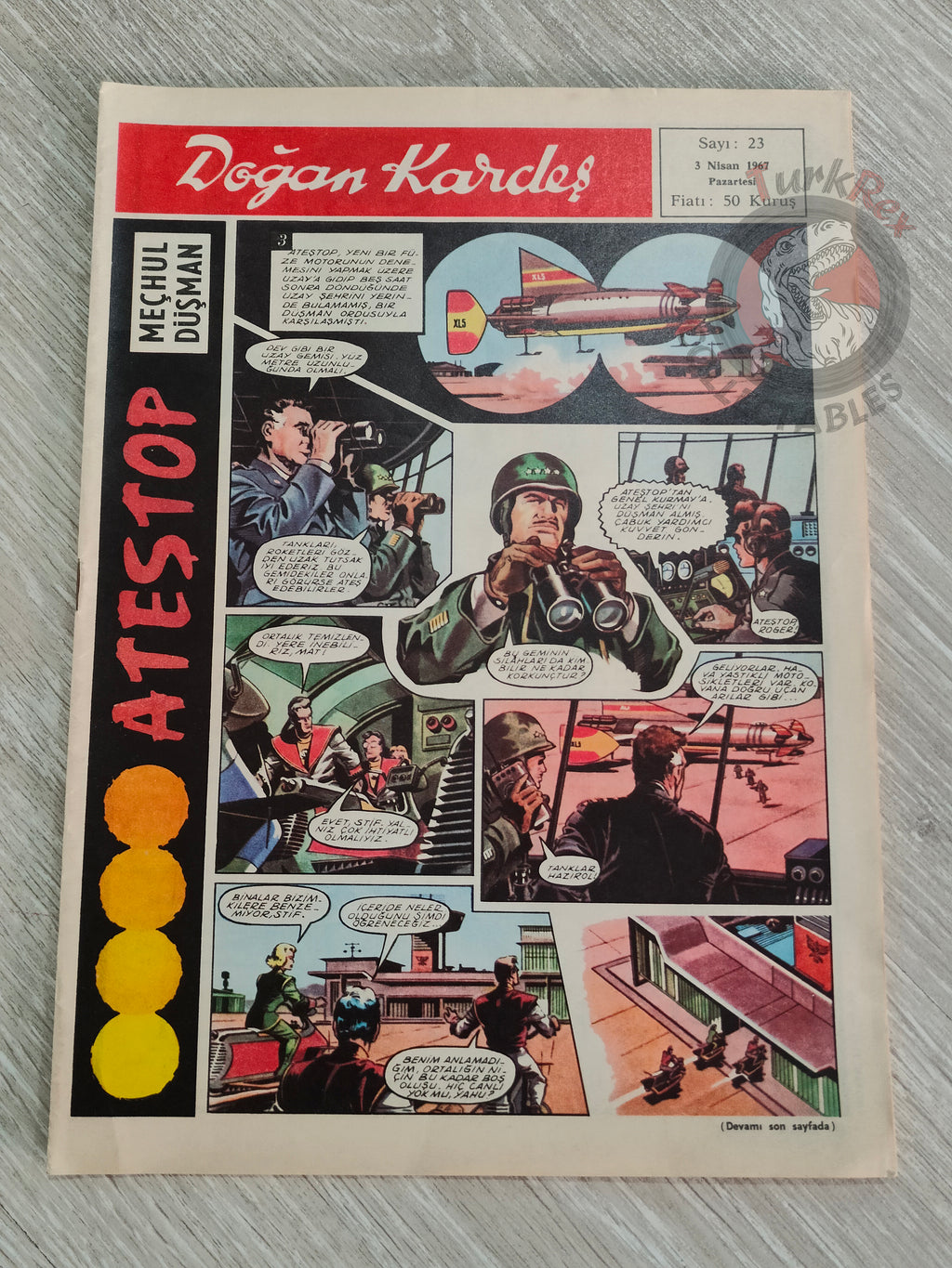 Doğan Kardeş 1967 Magazine #23 Turkish Comic Turkey Zero X, Tarzan, Buck Rogers