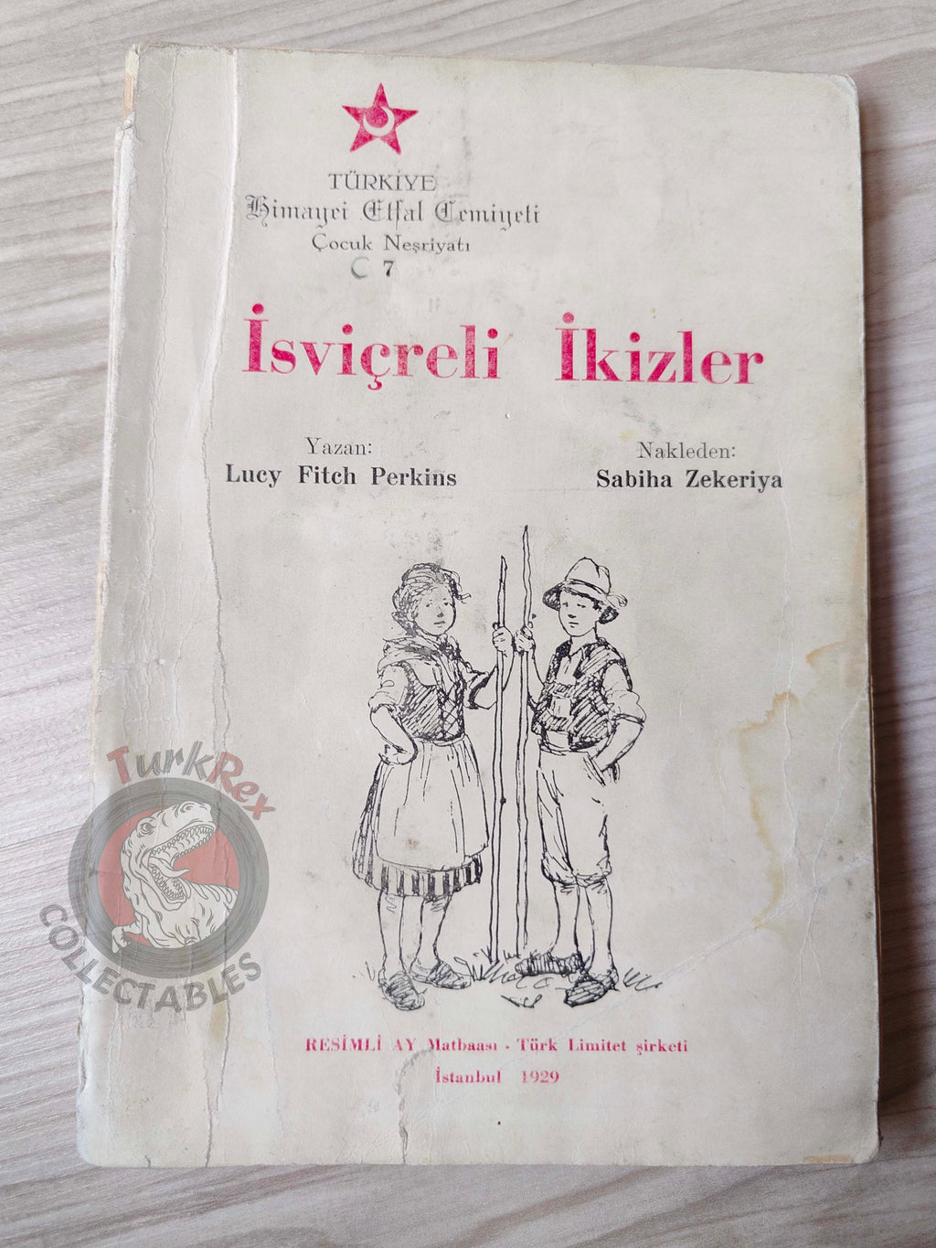 Lucy Fitch Perkins – The Swiss Twins 1929 Turkish Book Turkey Illustrated