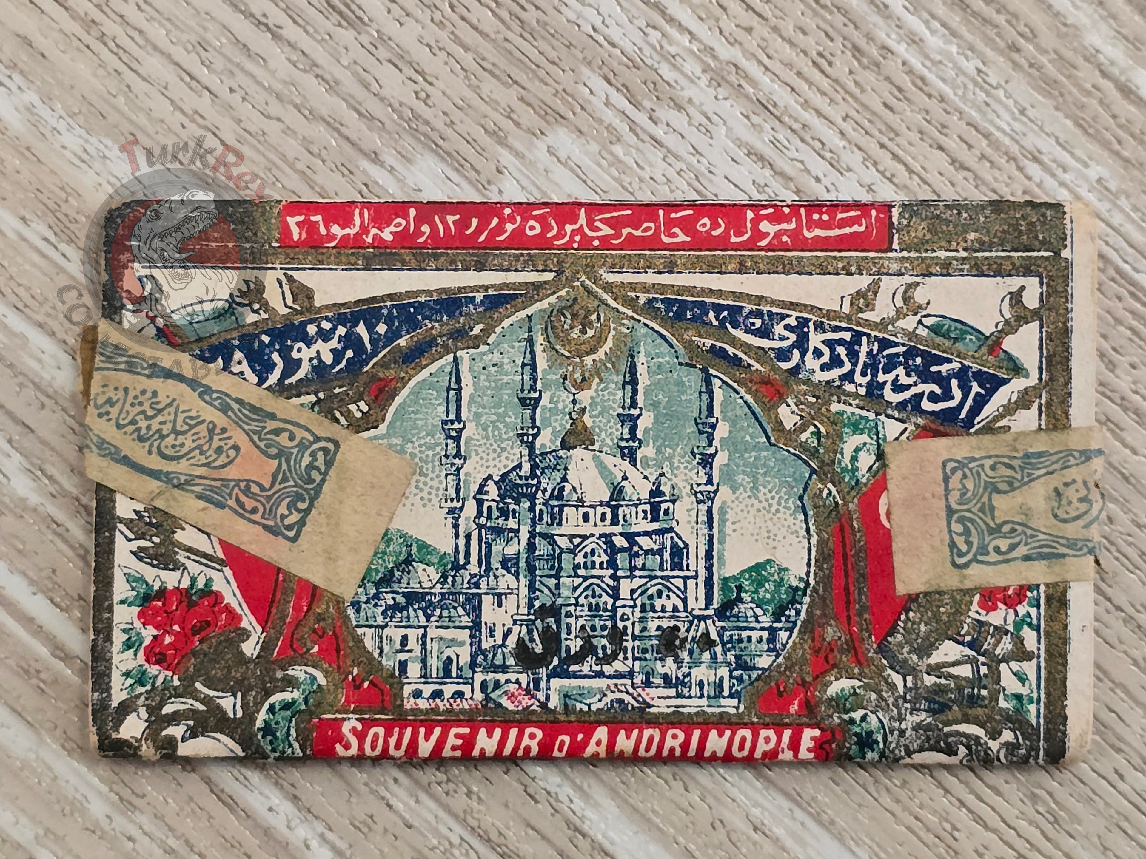 Ottoman Souvenir Cigarette Papers Souvenir d’Andrinople Edirne Selimiye Mosque Balkan War