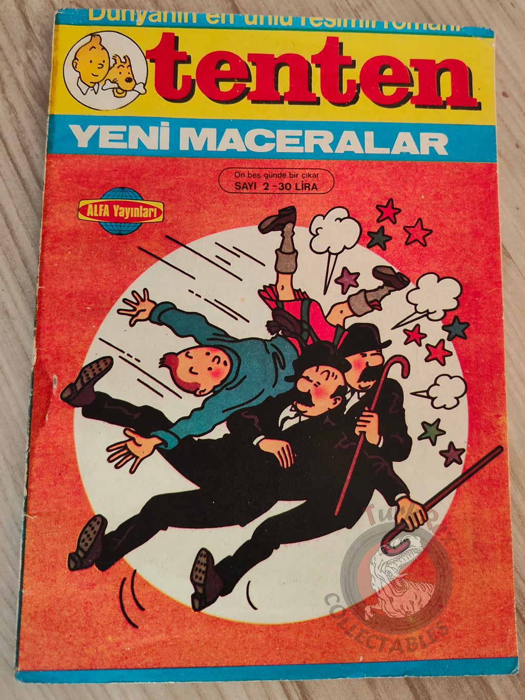 Tintin –  The Black Island 1980s Turkish Edition Comic Turkey