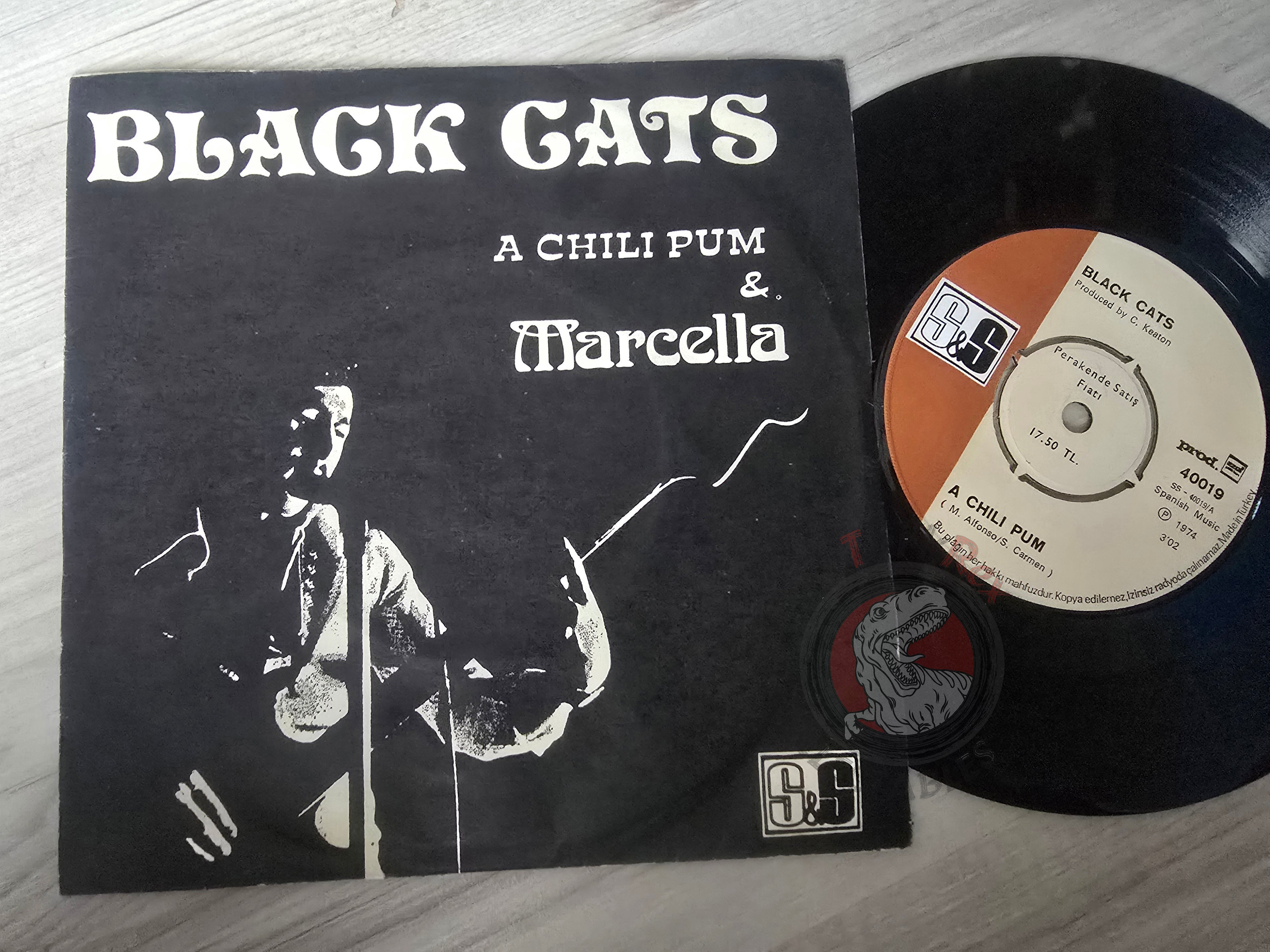 Black Cats – A Chili Pum / Marcella 7" Turkish Pressing Vinyl Turkey Edition Iranian Rock