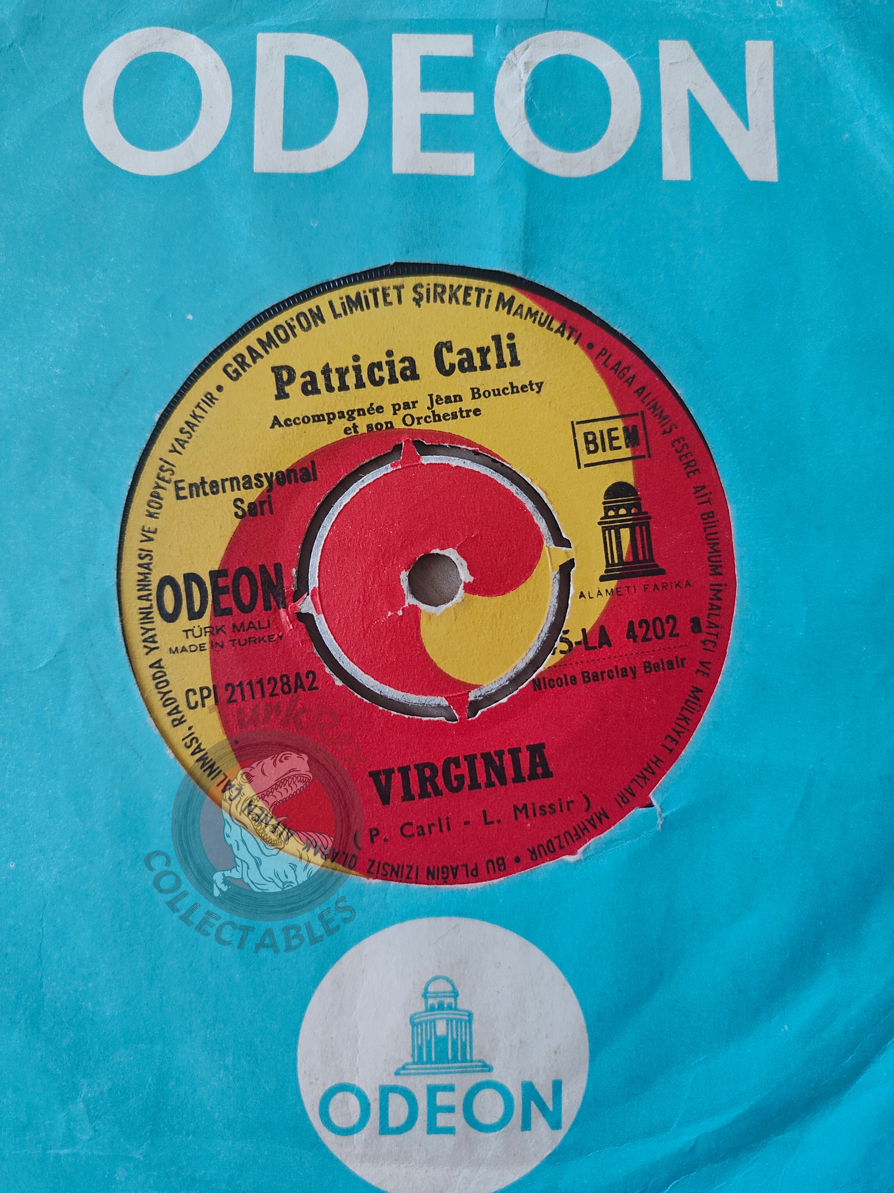 Patricia Carli – Virginia 7" Turkish Pressing Vinyl Turkey Edition