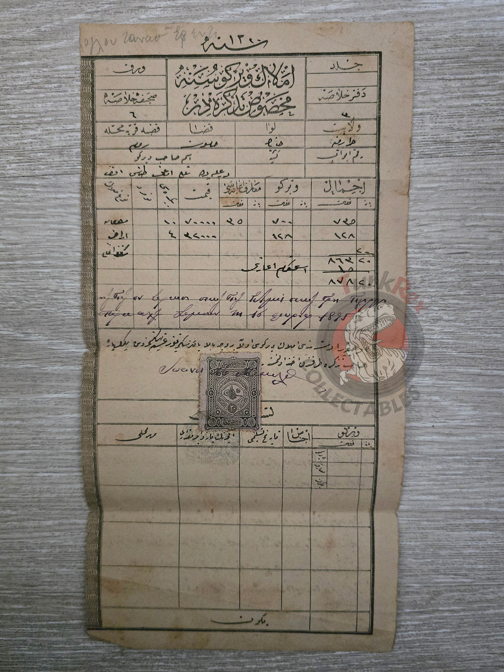 Ottoman Real Estate Tax Document 1895 Samsun Rum Quarter Greek Citizen 2