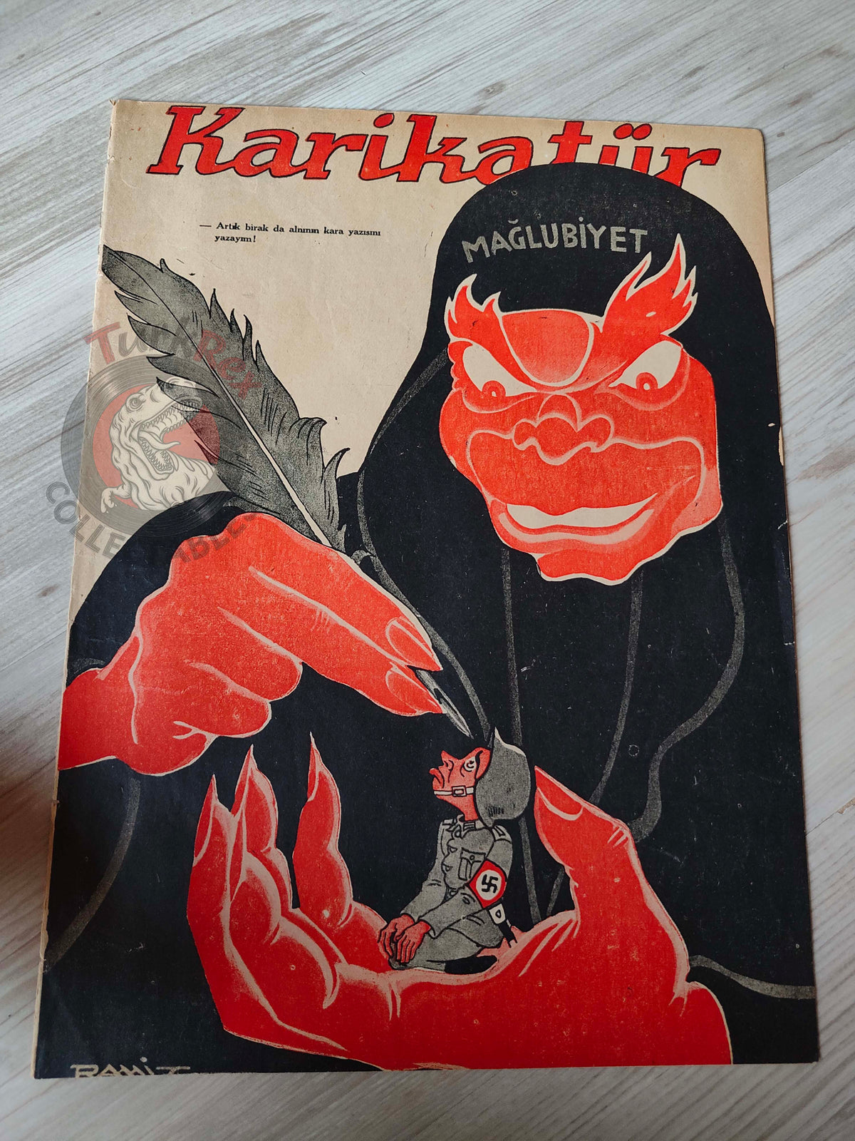 Karikatür 1944 Humor Magazine Turkish Turkey Defeat Germany WW2 era Bulgaria