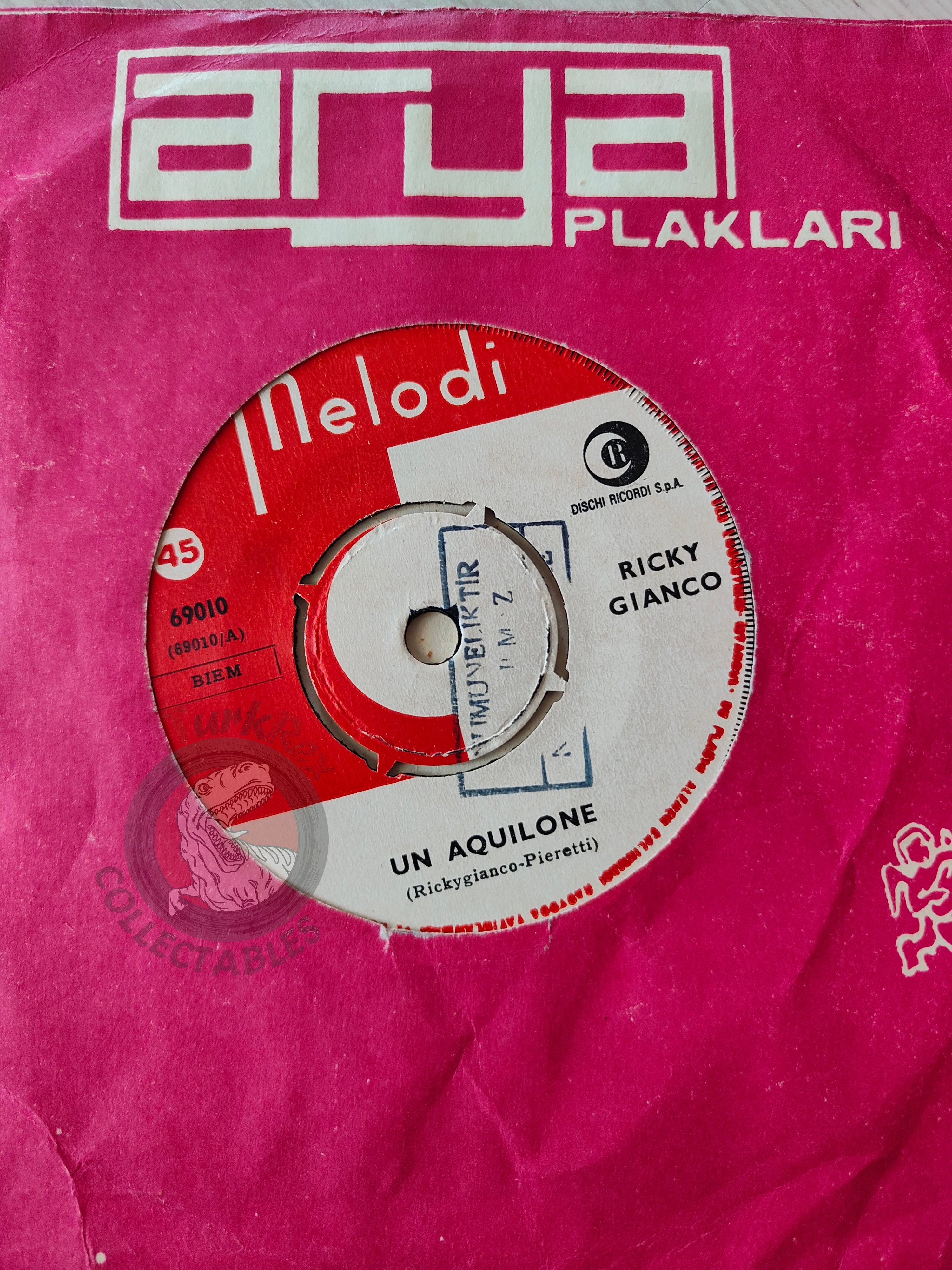 Ricky Gianco – I Miei Pensieri 7" Promo Turkish Pressing Vinyl Turkey Edition