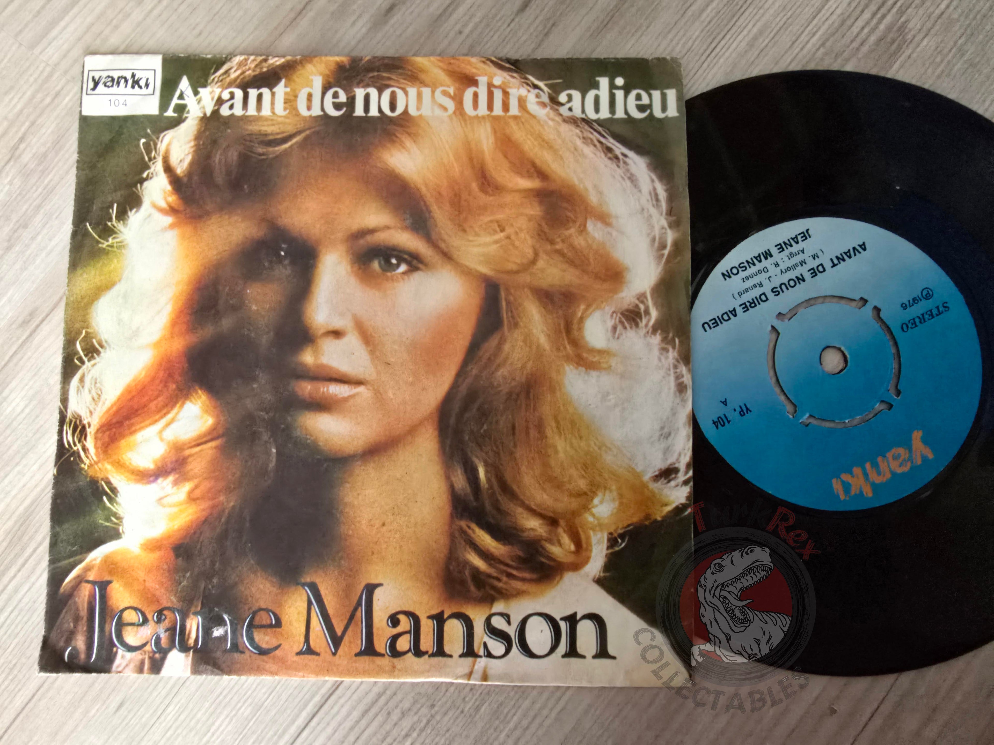 Jeane Manson – Avant De Nous Dire Adieu 7" Turkish Pressing Vinyl Turkey Edition