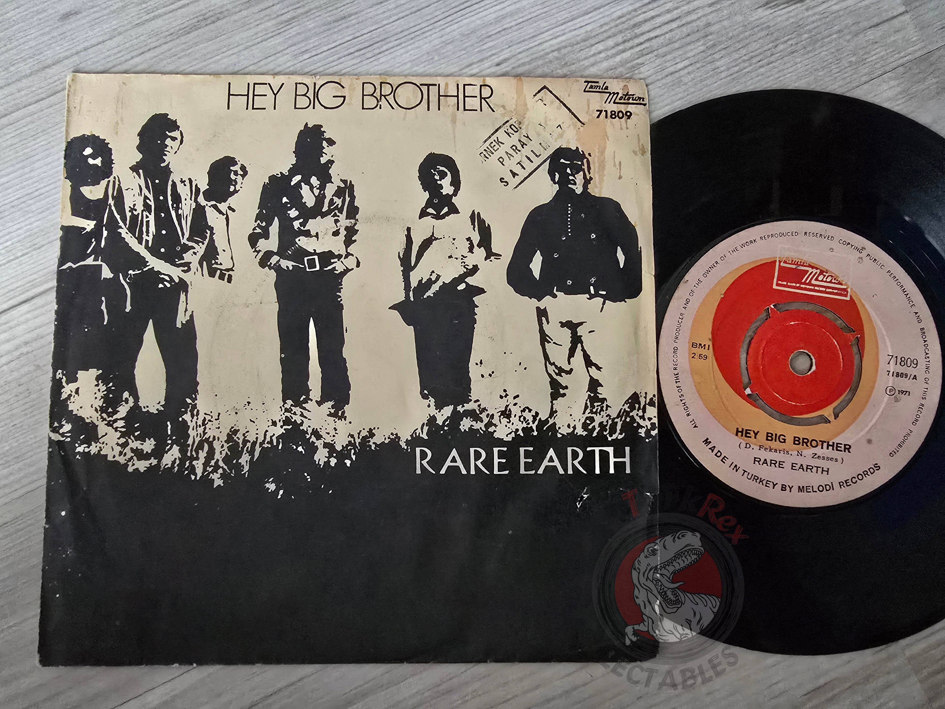 The Rare Earth – Hey Big Brother 7" Promo Turkish Pressing Vinyl Turkey Edition