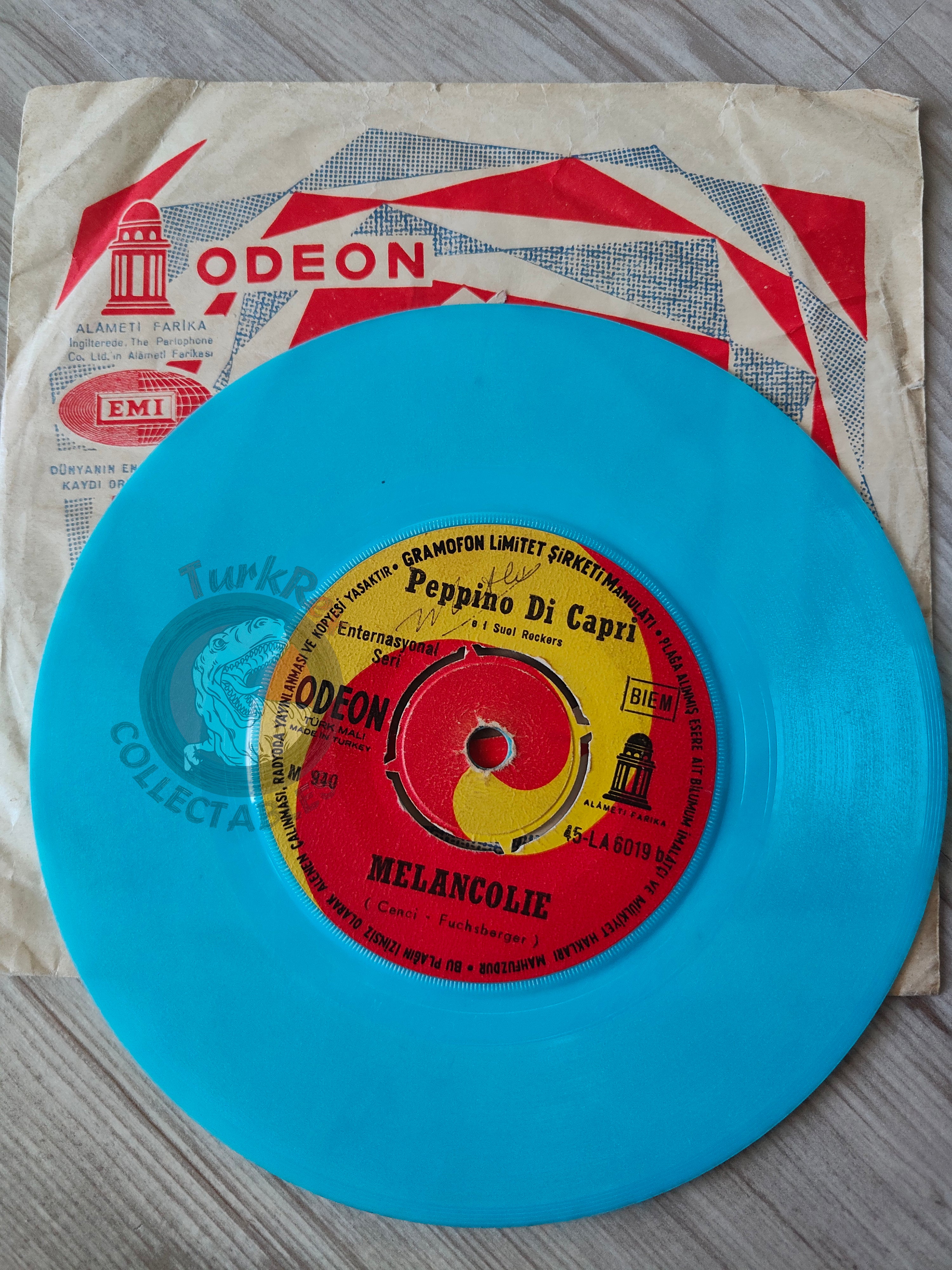 Peppino Di Capri – Chiove / Melancolie 7" Blue Turkish Pressing Vinyl Turkey Edition
