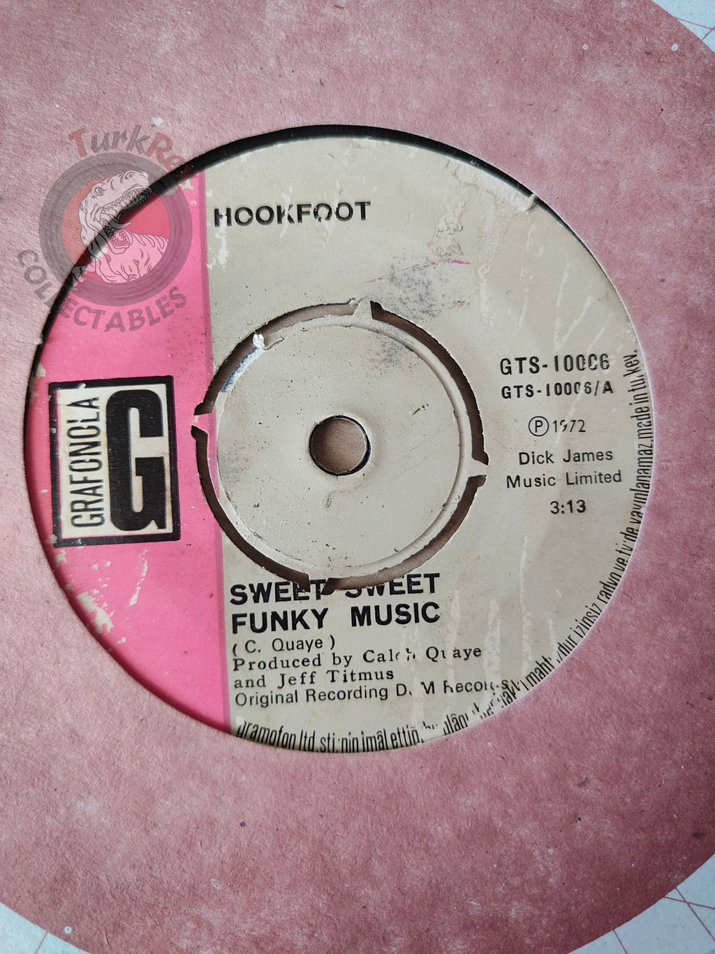 Hookfoot – Sweet Sweet Funky Music 7" Turkish Pressing Vinyl Turkey Edition