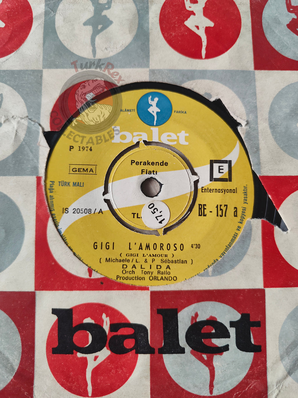 Dalida – Gigi L'Amoroso 7" Turkish Pressing Vinyl Turkey Edition
