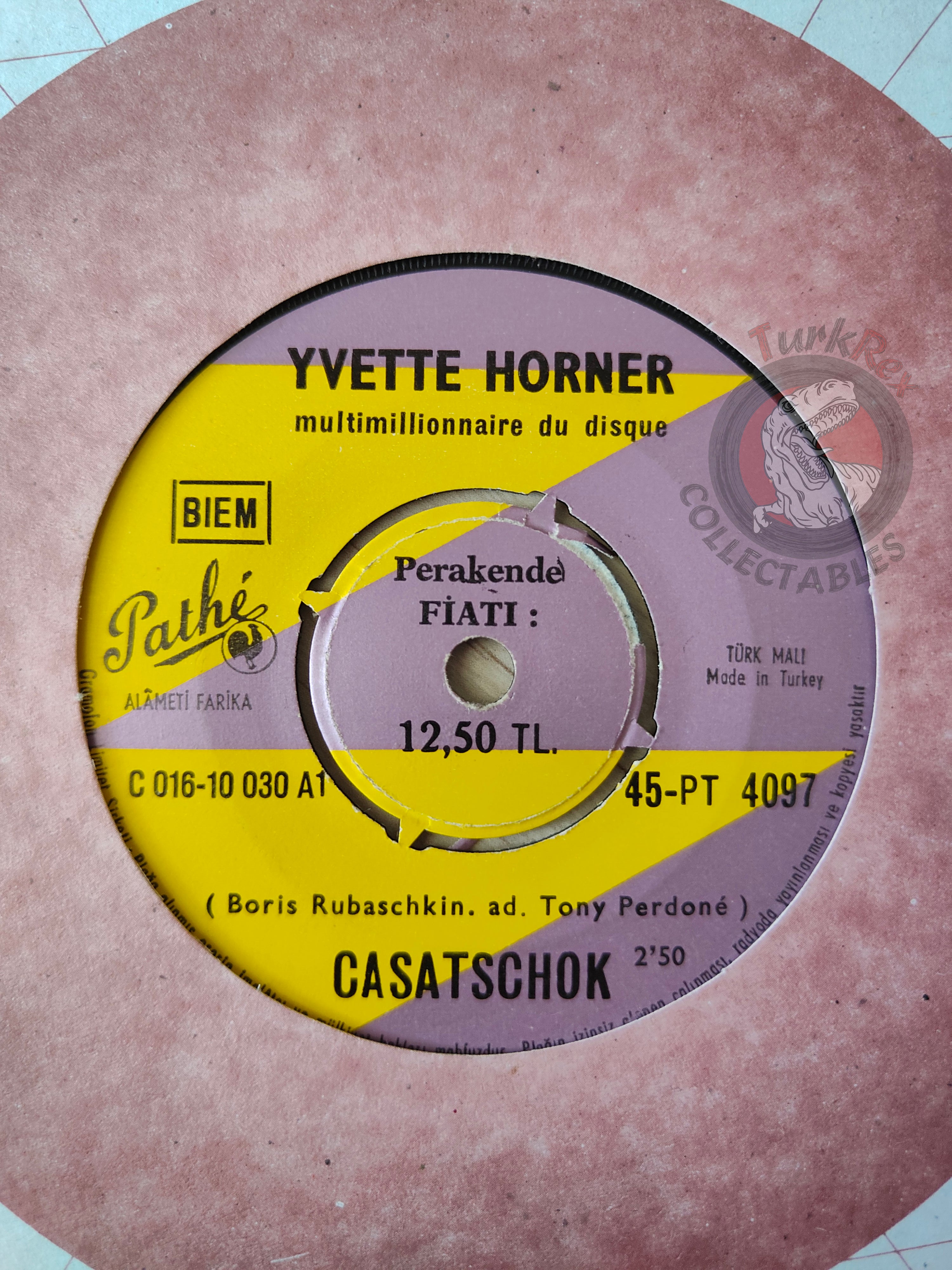Yvette Horner  – Casatschok 7" Turkish Pressing Vinyl Turkey Edition