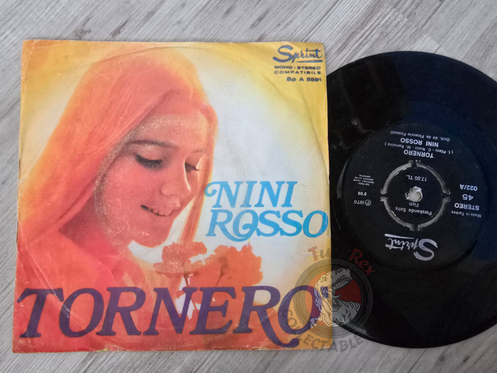 Nini Rosso – Tornerò / Acquario 7" Turkish Pressing Vinyl Turkey Edition