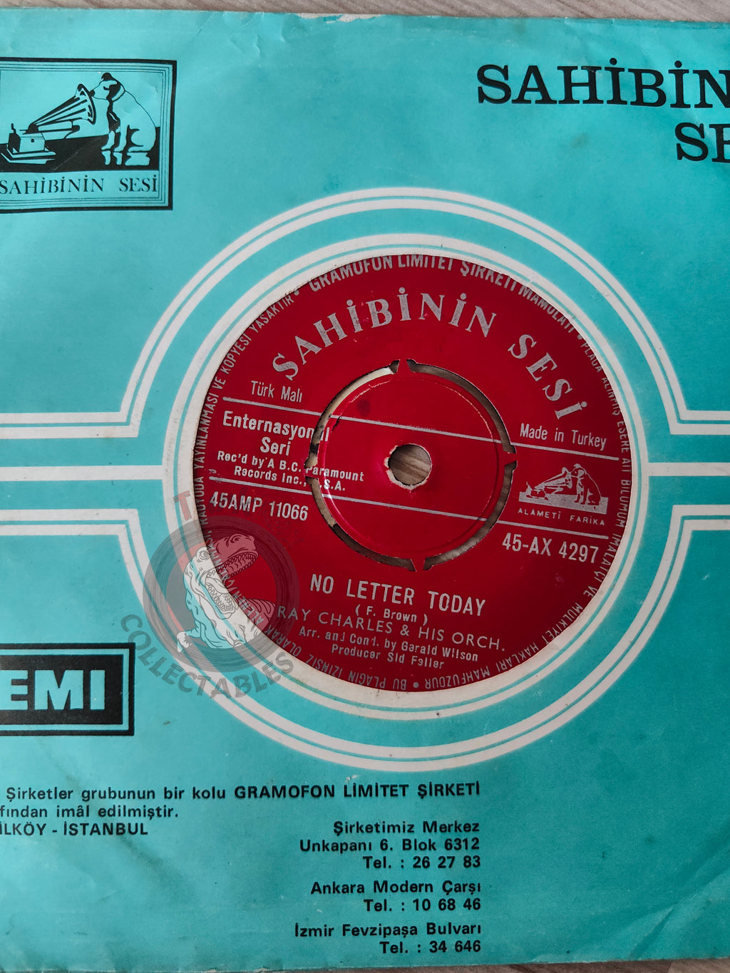 Ray Charles – No Letter Today 7" Turkish Pressing Vinyl Turkey Edition