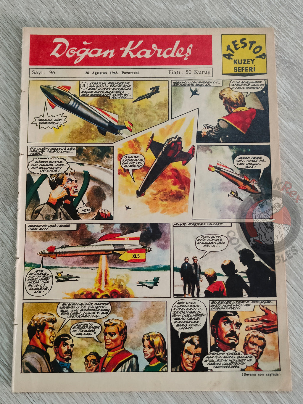 Doğan Kardeş 1968 Magazine #96 Turkish Comic Turkey Zero X, Tarzan, Dennis the Menace