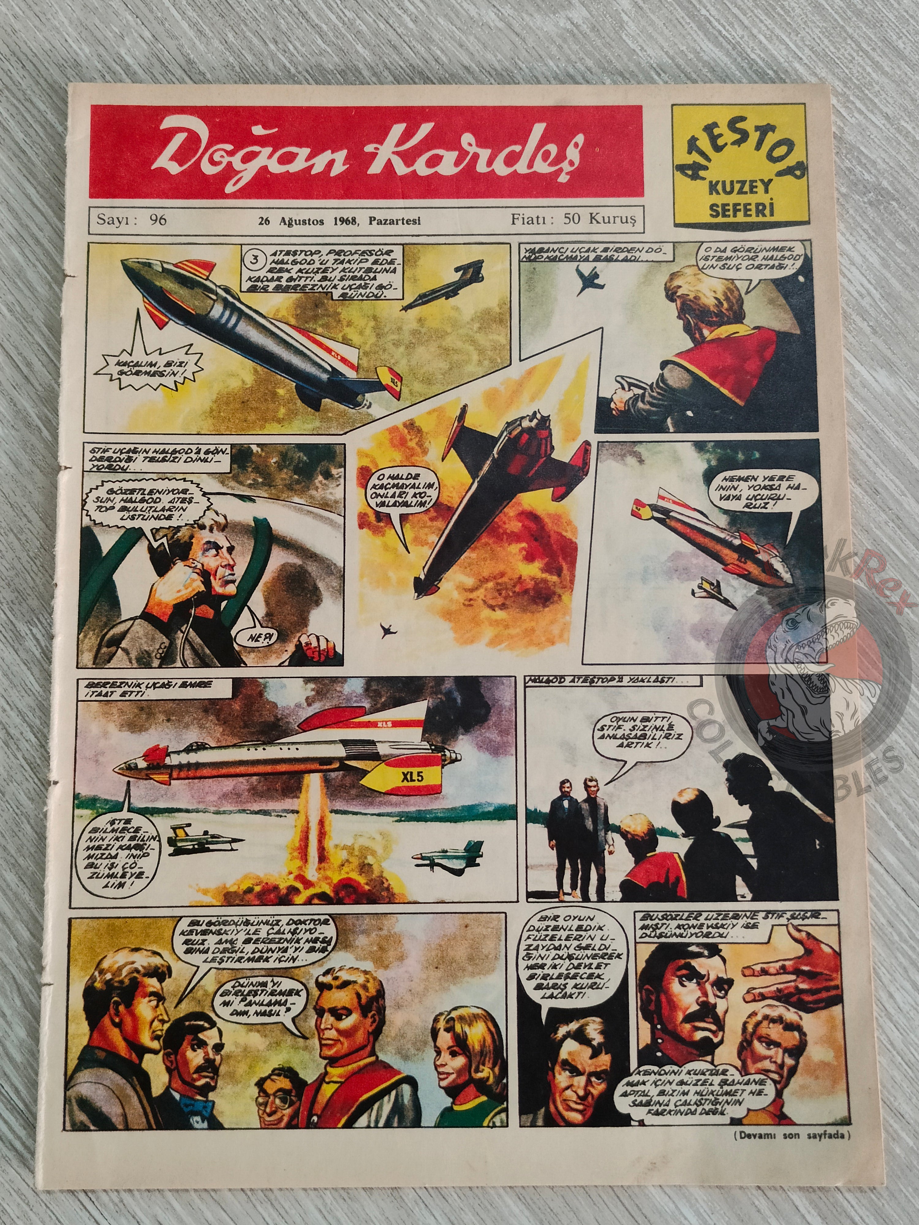 Doğan Kardeş 1968 Magazine #96 Turkish Comic Turkey Zero X, Tarzan, Dennis the Menace