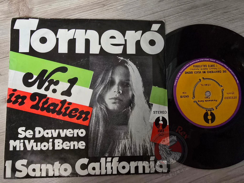I Santo California – Tornerò 7" Turkish Pressing Vinyl Turkey Edition