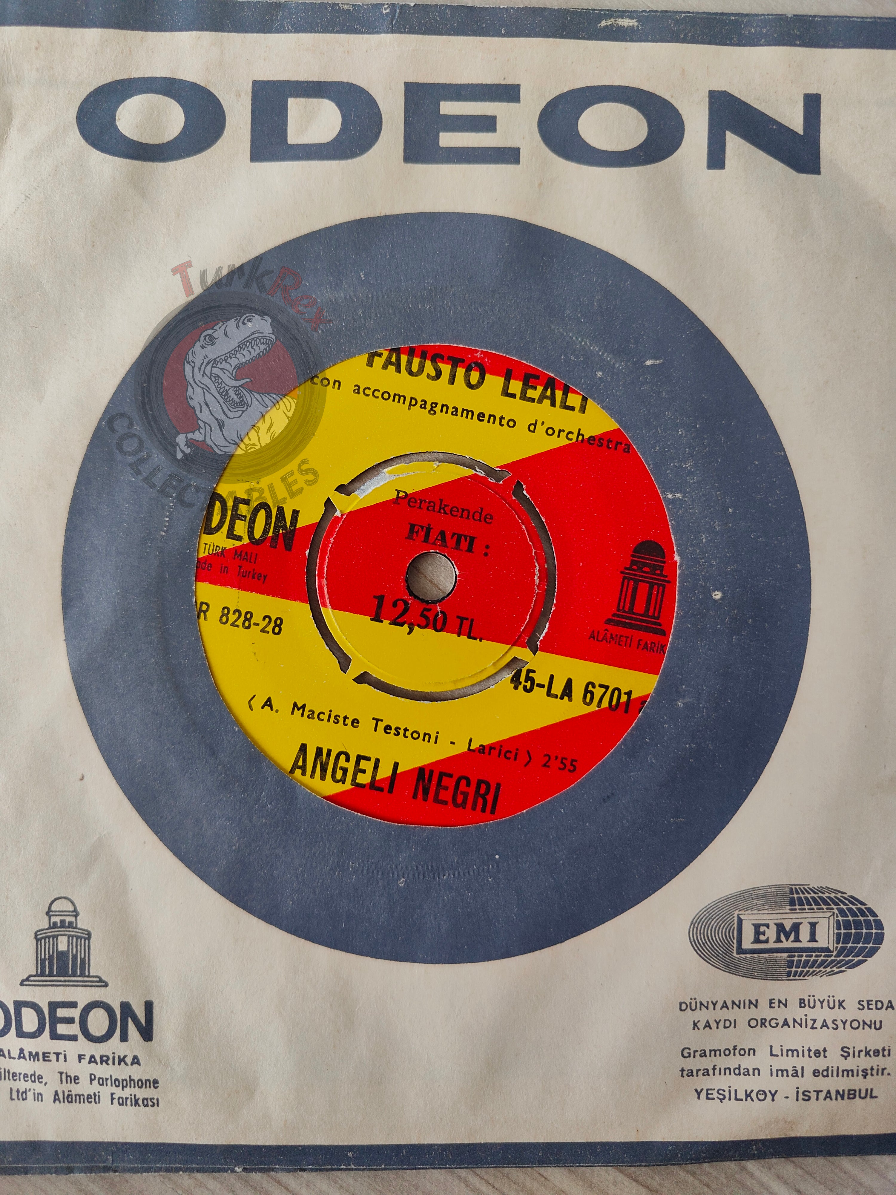 Fausto Leali – Angeli Negri 7" Turkish Pressing Vinyl Turkey Edition