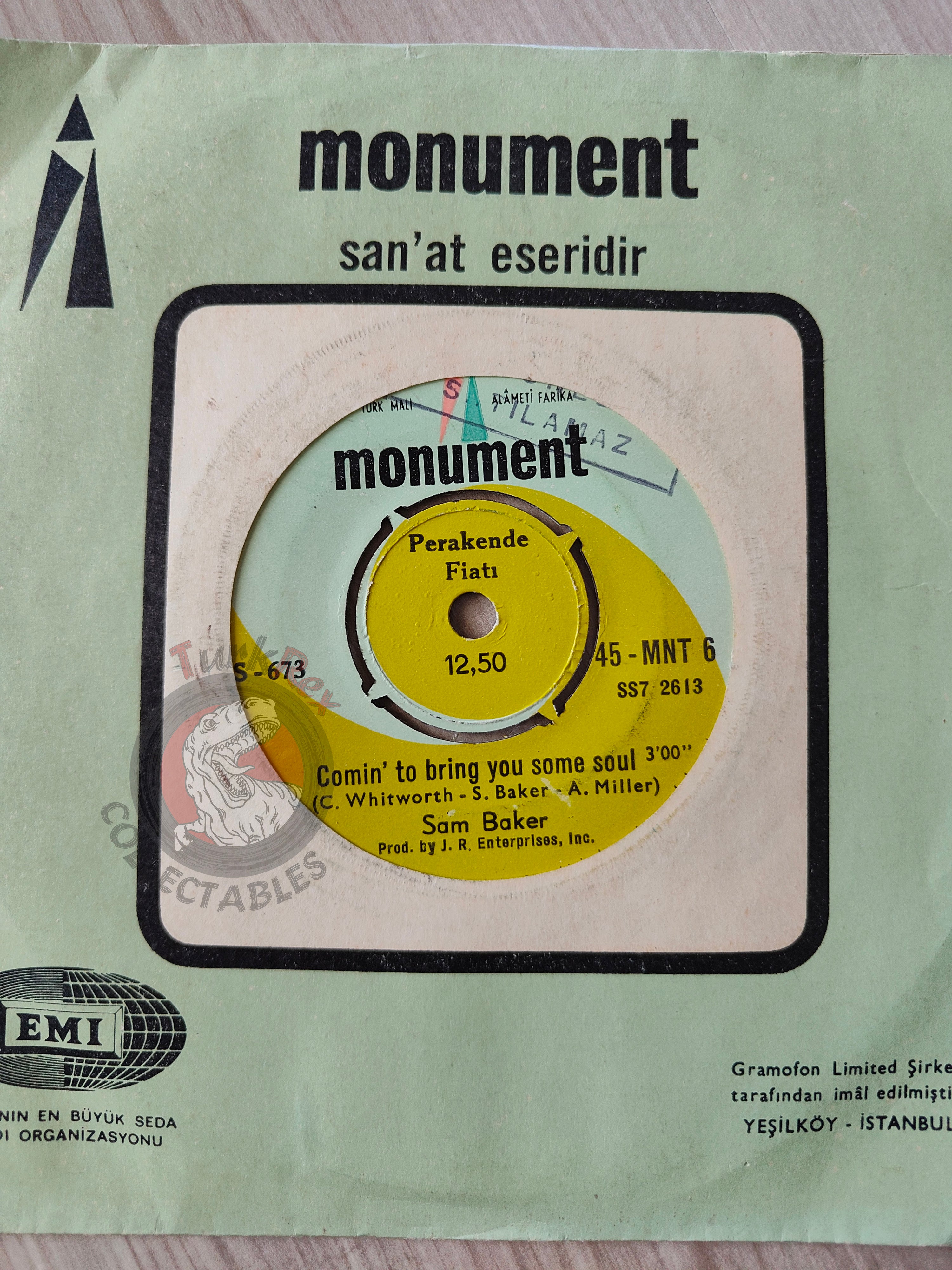 Sam Baker – Sunny 7" Promo Turkish Pressing Vinyl Turkey Edition