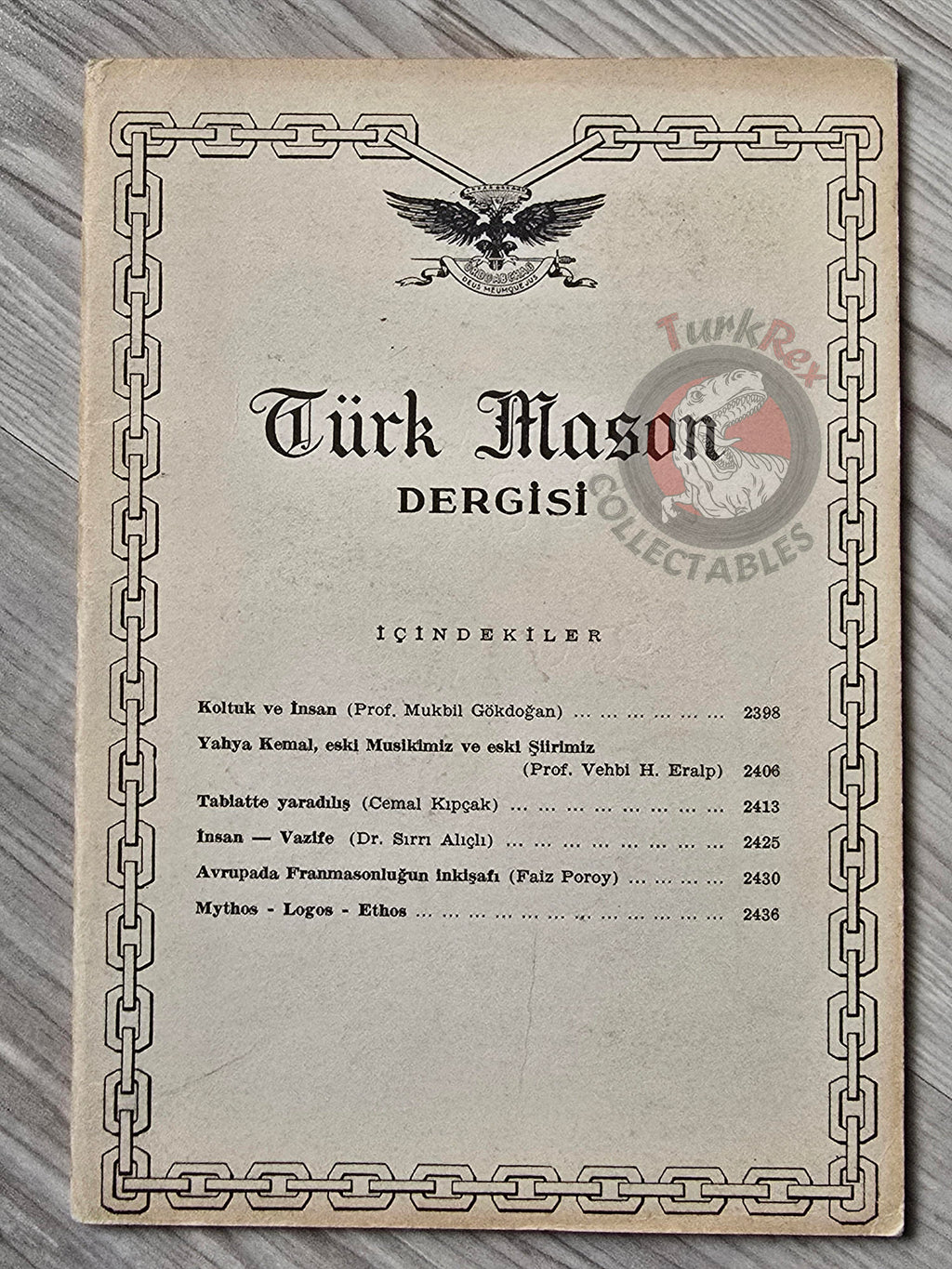 Turkish Freemasonry Masonic Journal 1962 Magazine Masonic Masons of Turkey