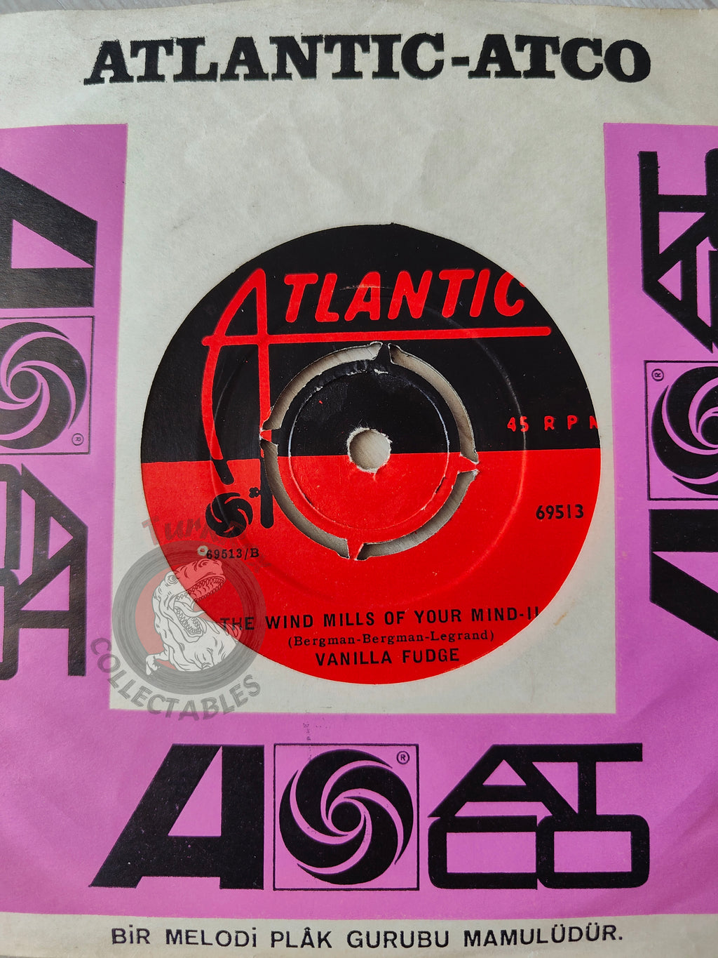 Vanilla Fudge – The Windmills Of Your Mind 7" Turkish Pressing Vinyl Turkey Edition