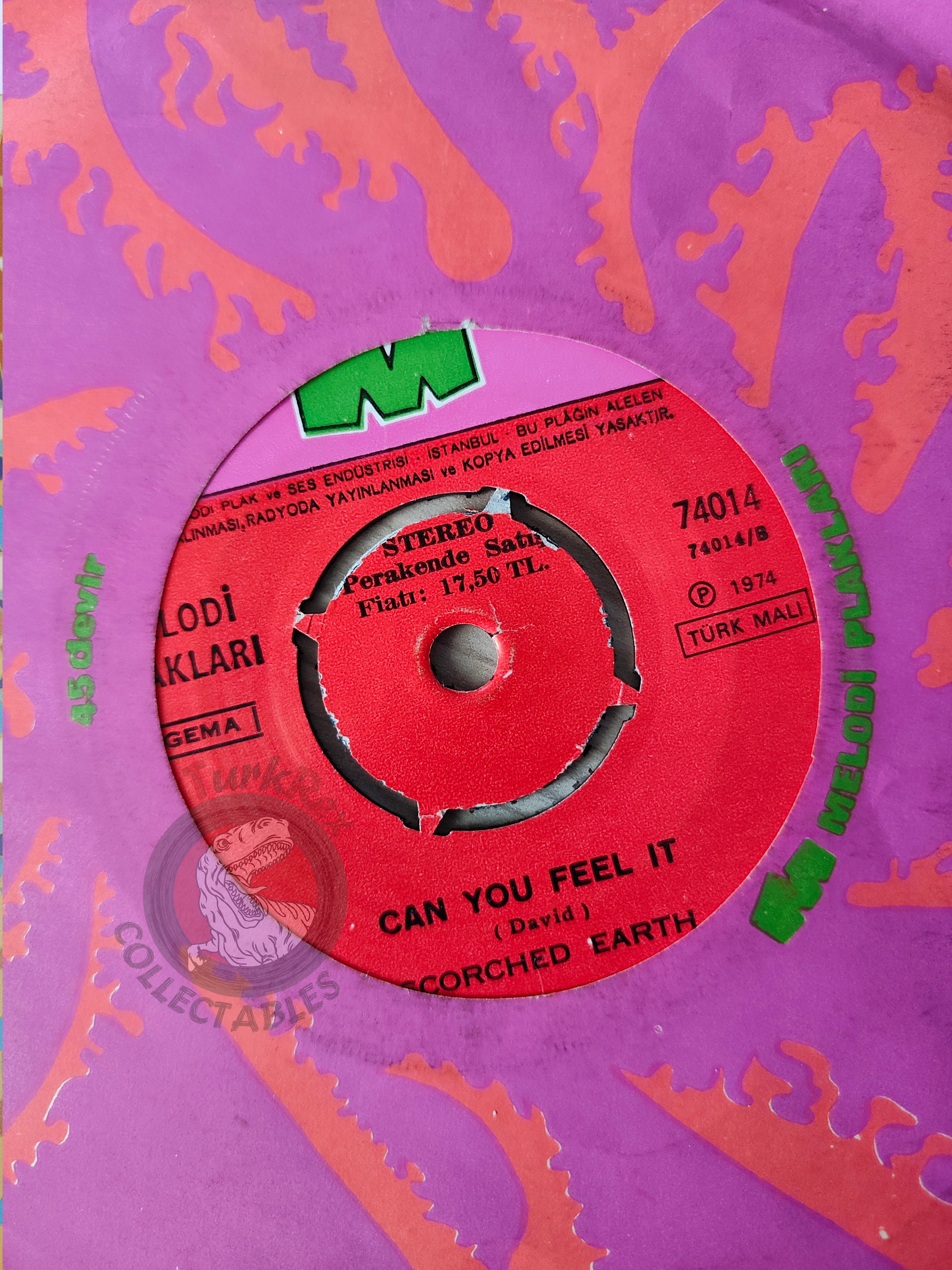 Scorched Earth – On The Run 7" Turkish Pressing Vinyl Turkey Edition
