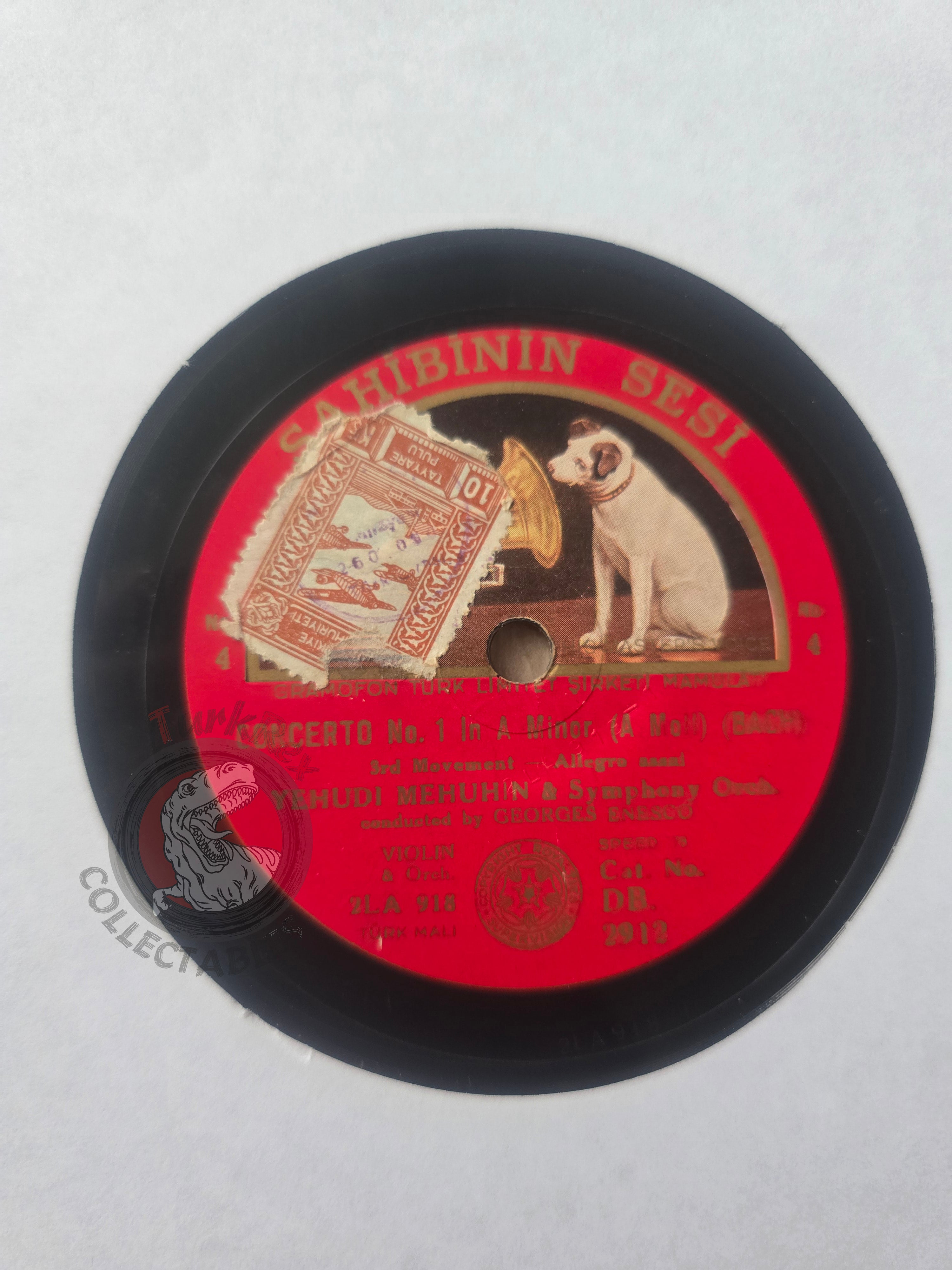 Yehudi Menuhin – Concerto No. 1 in A Minor Bach Turkish Pressing Shellac Turkey Edition