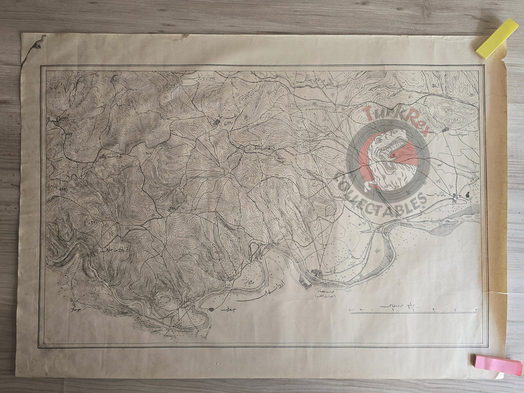 Ottoman Turkish Physical Map Orestiada Greece Region Balkans Evros
