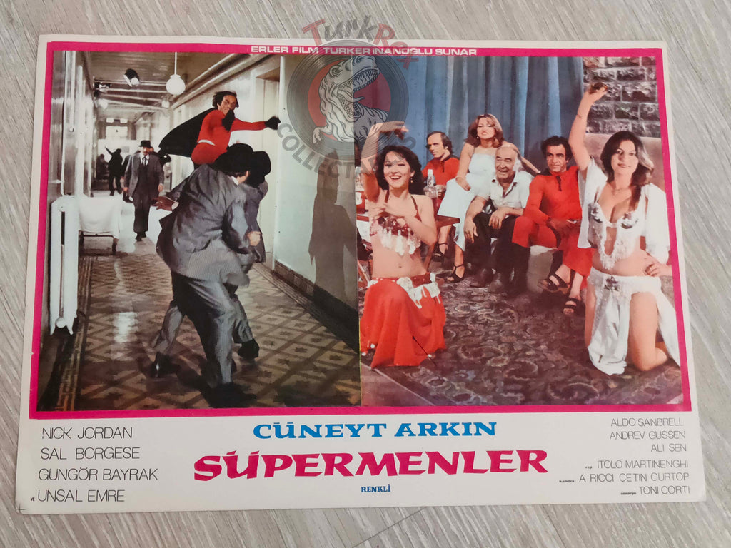 Süpermenler - 3 Supermen Against the Godfather Lobby Card Turkish Movie Superman 1