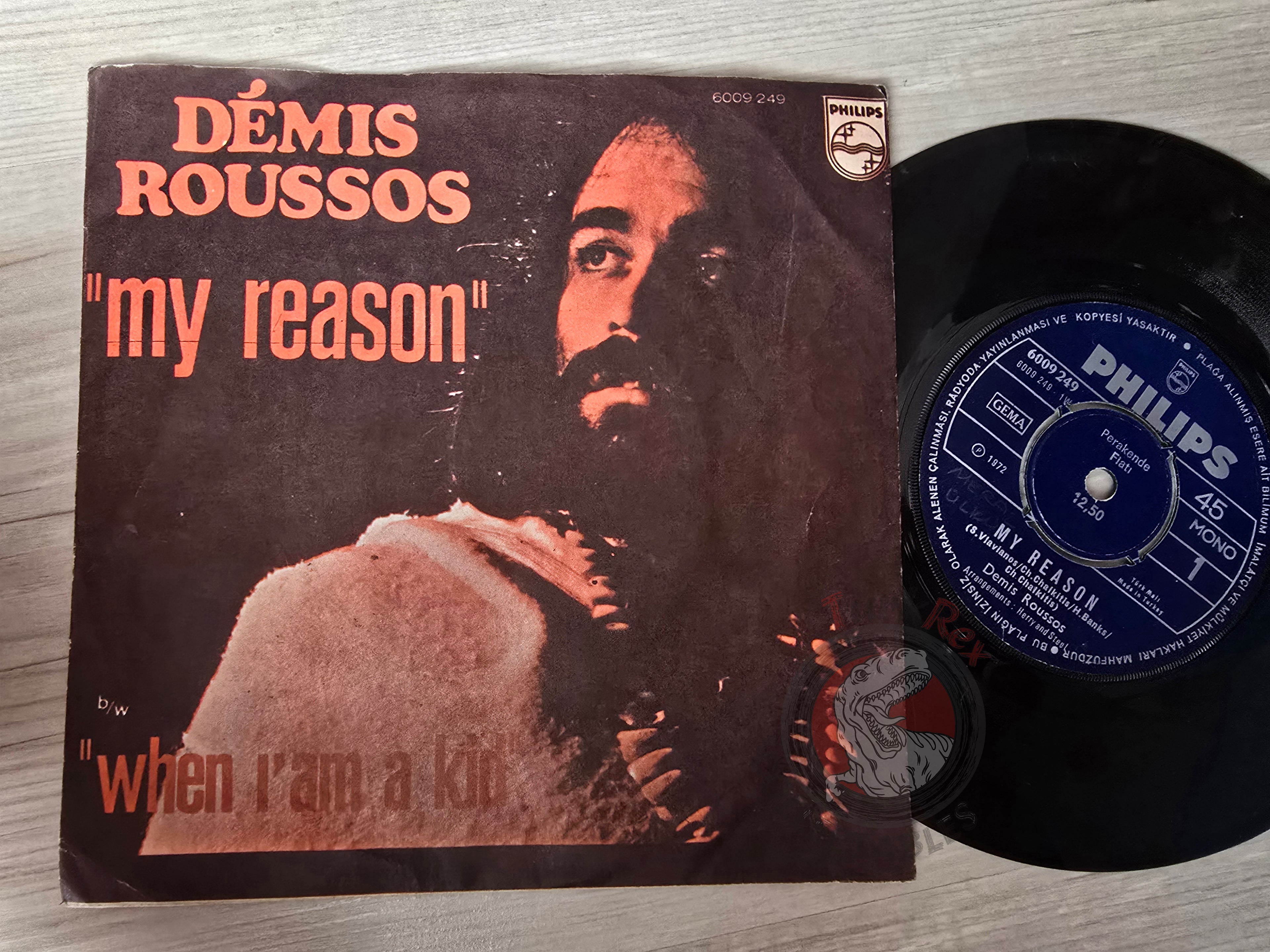 Demis Roussos – My Reason 7" Turkish Pressing Vinyl Turkey Edition
