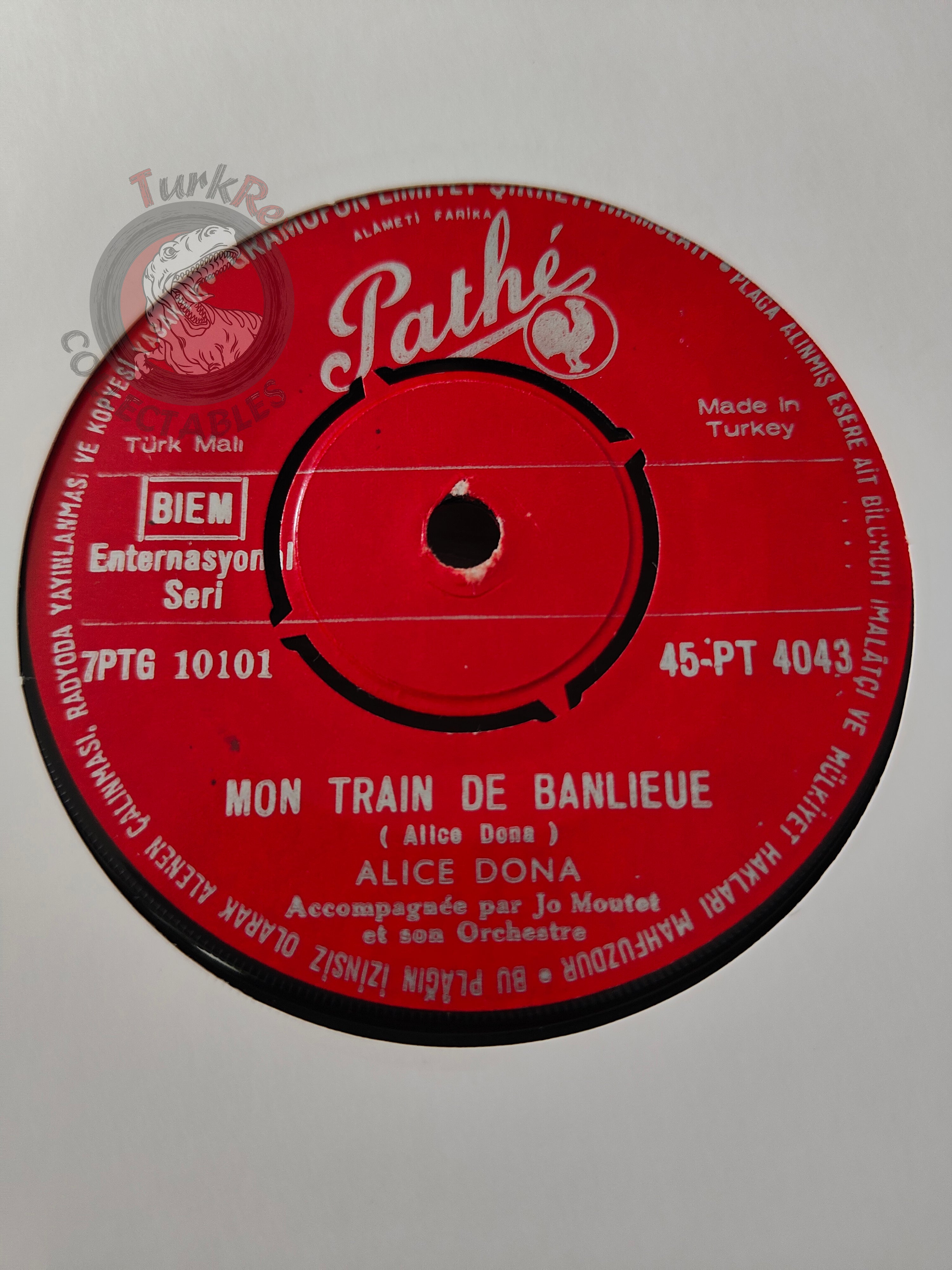 Alice Dona – Mon Train De Banlieue 7" Turkish Pressing Vinyl Turkey Edition