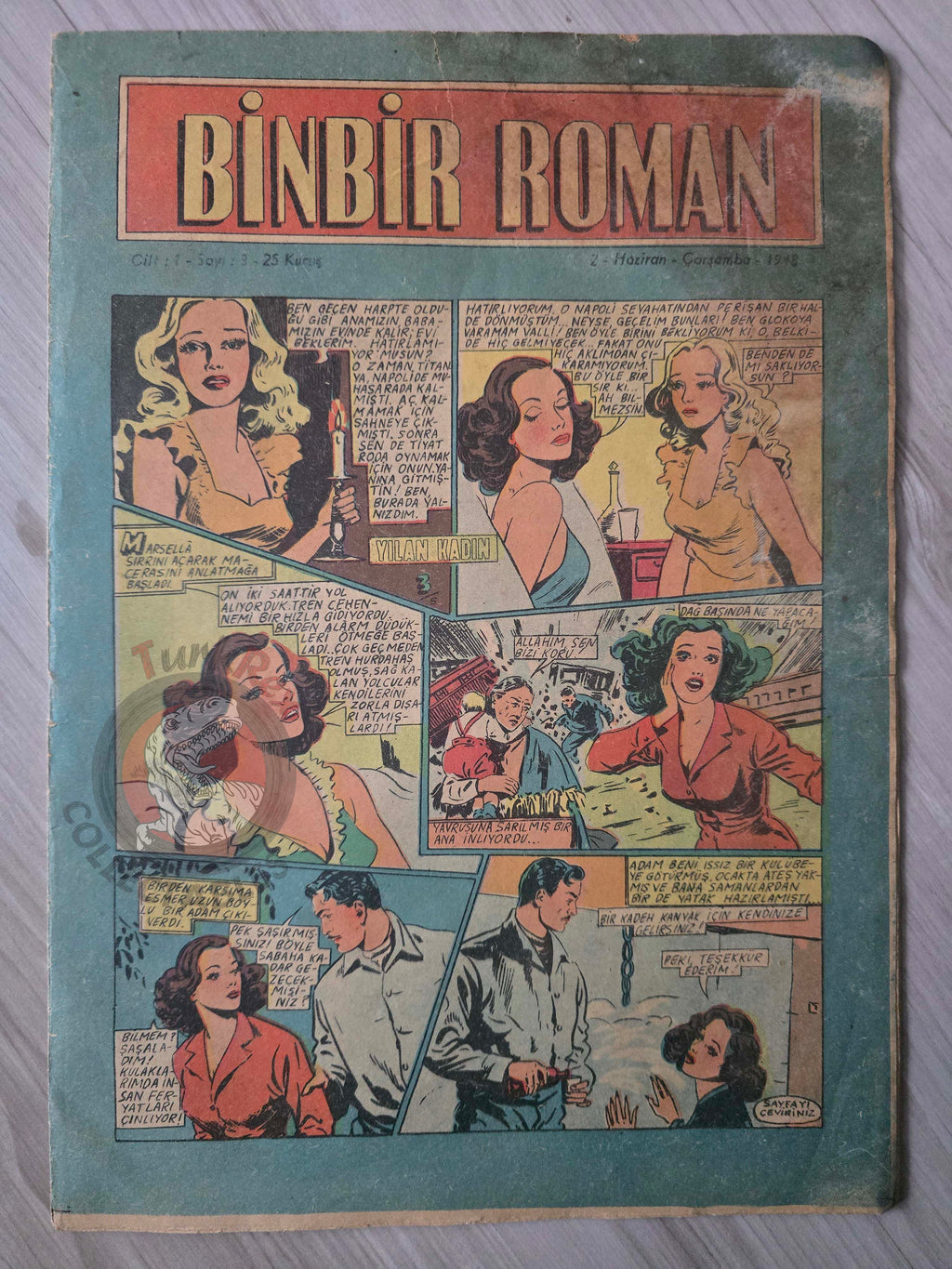 Binbir Roman #3 1948 The Phantom - Mandrake the Magician Turkish Comic Mag Turkey