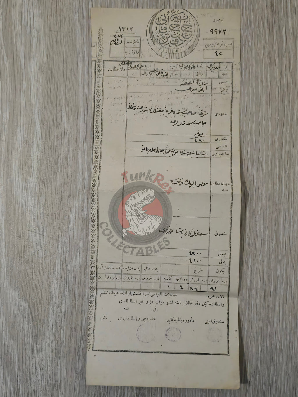 Ottoman 1897 Land Deed Agricultural Land in Thessaloniki Greece Title Deed Italian Citizen Pasha