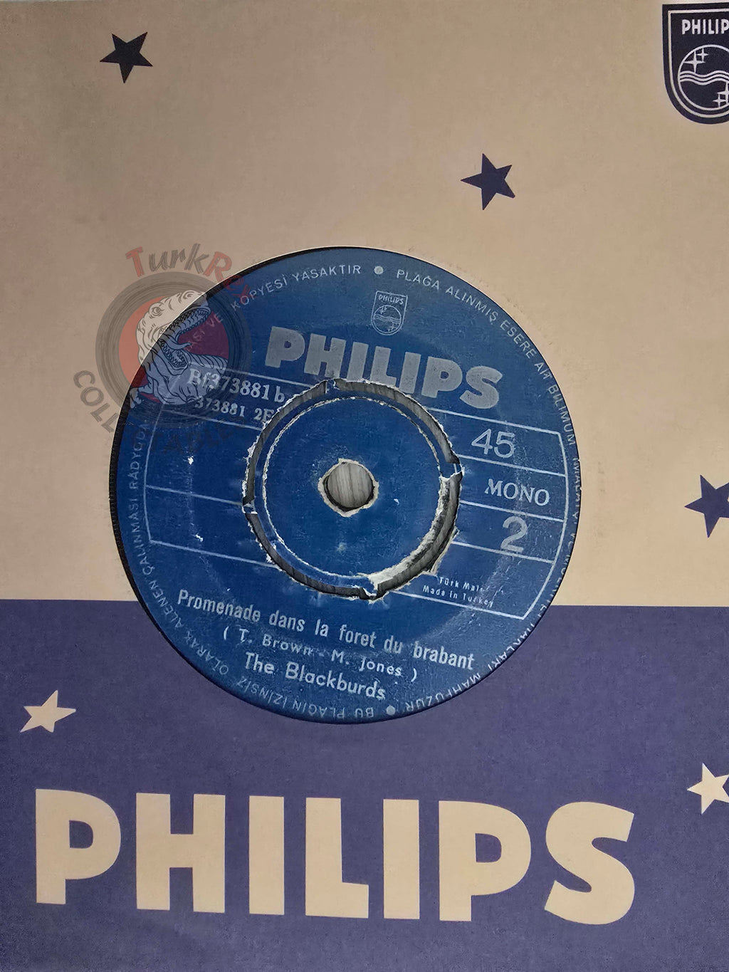 Johnny Hallyday Avec The Blackburds – Noir C'est Noir 7" Turkish Pressing Vinyl Turkey Edition