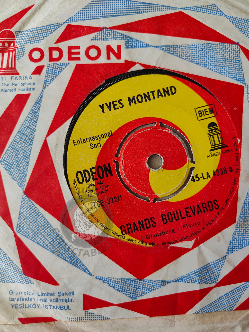 Yves Montand – A Paris 7" Turkish Pressing Vinyl Turkey Edition