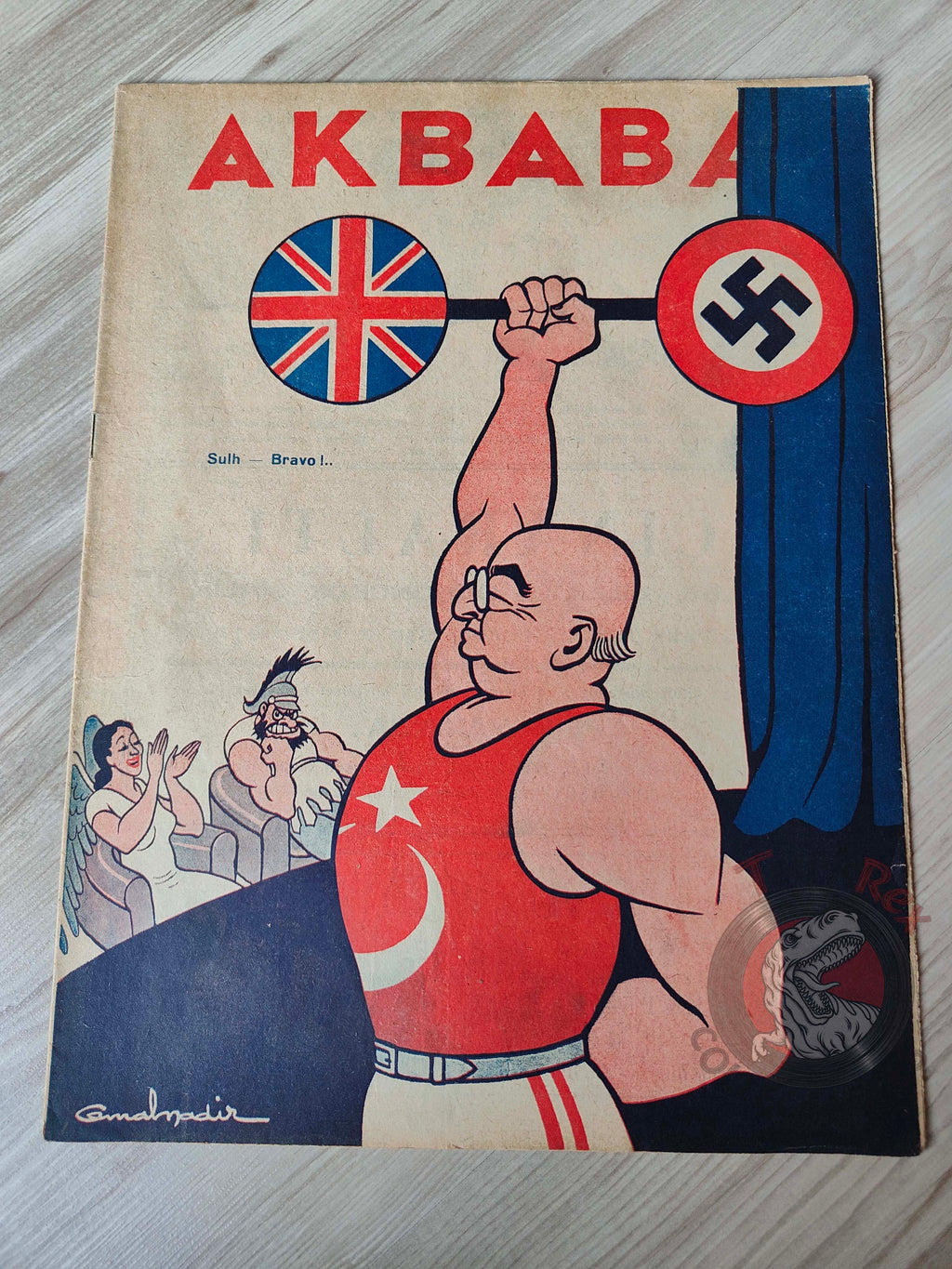 Akbaba 1941 Humor Magazine Turkish Turkey Peace WW2 era France Syria